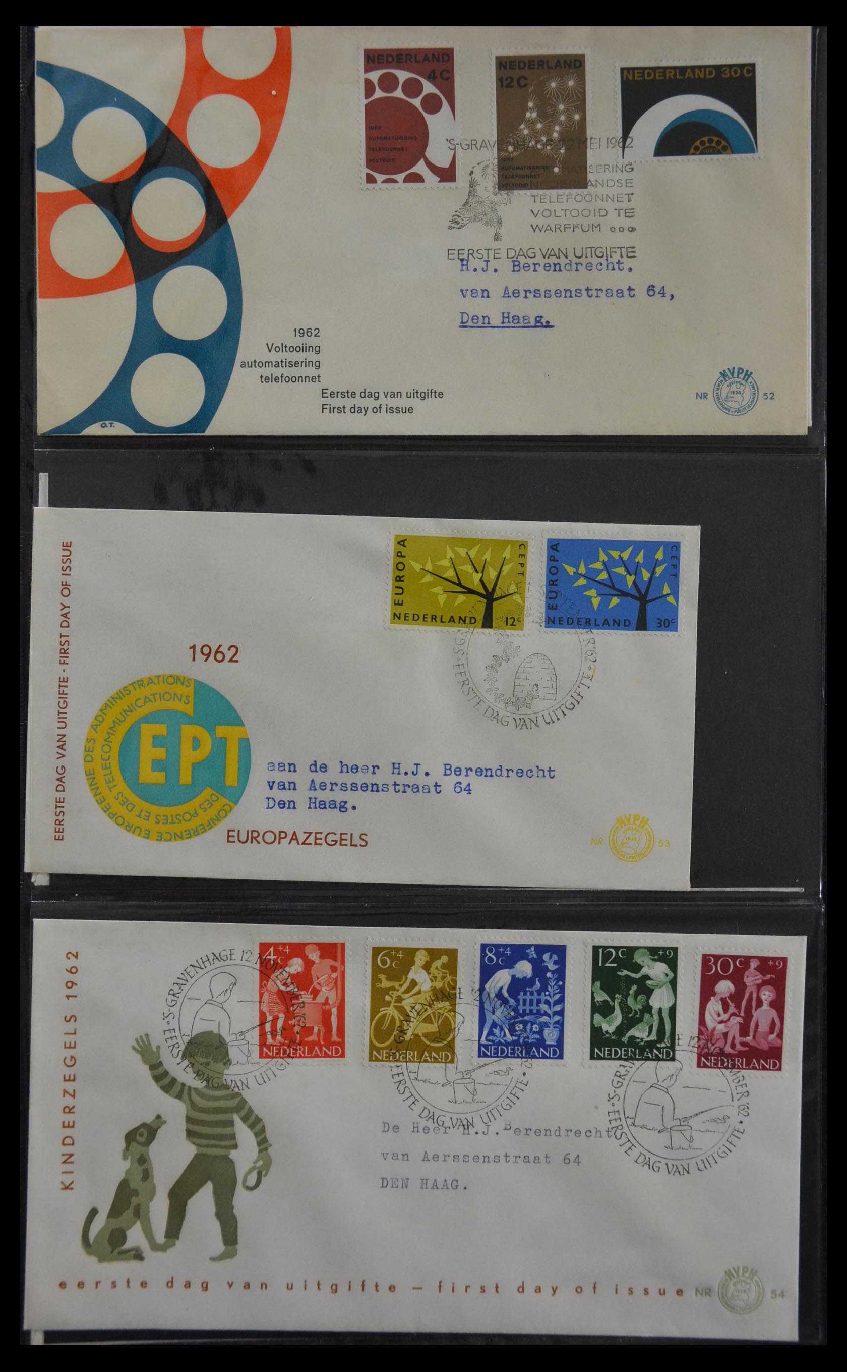 29812 015 - 29812 Netherlands FDC's 1952-2016.