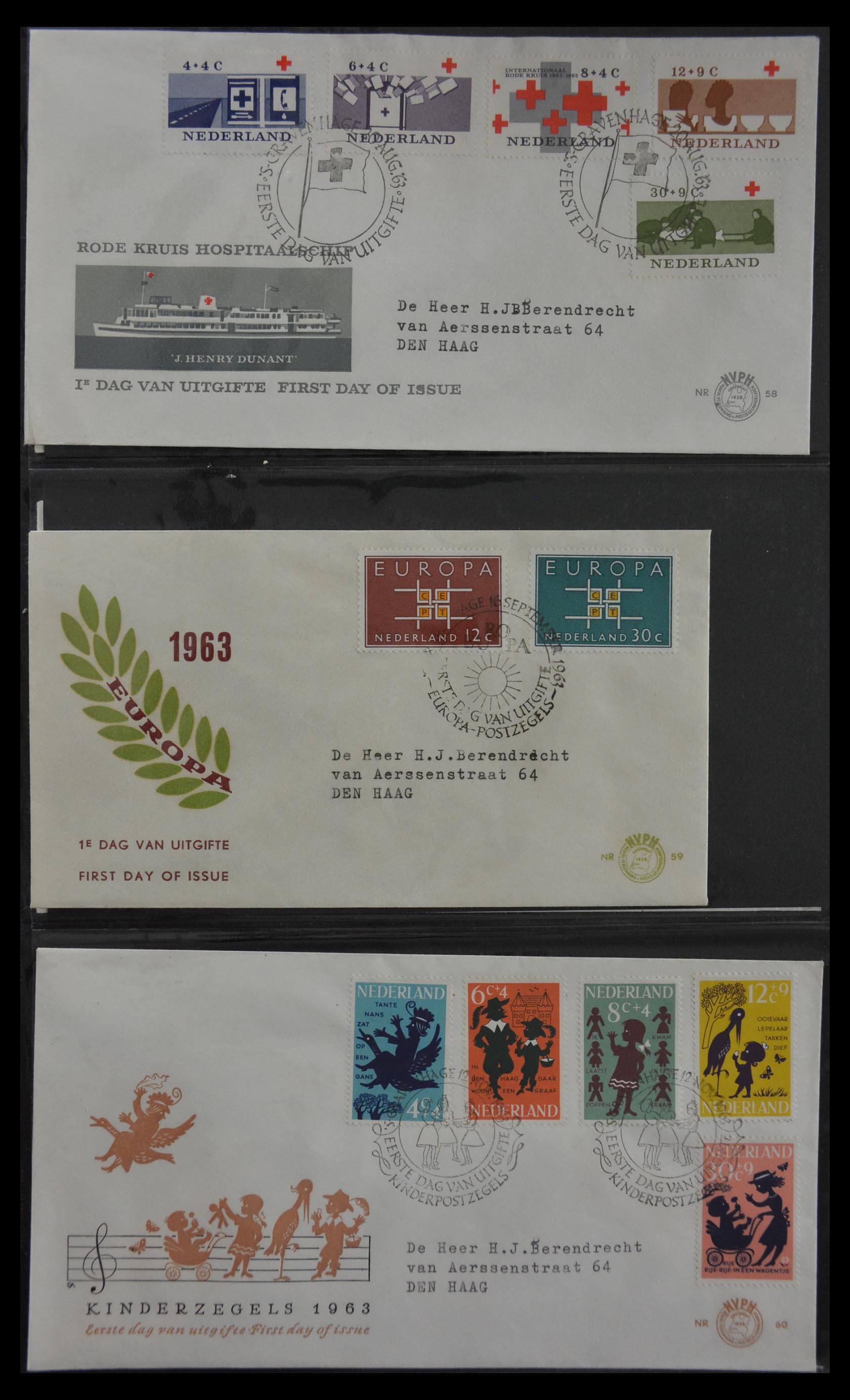 29812 017 - 29812 Netherlands FDC's 1952-2016.
