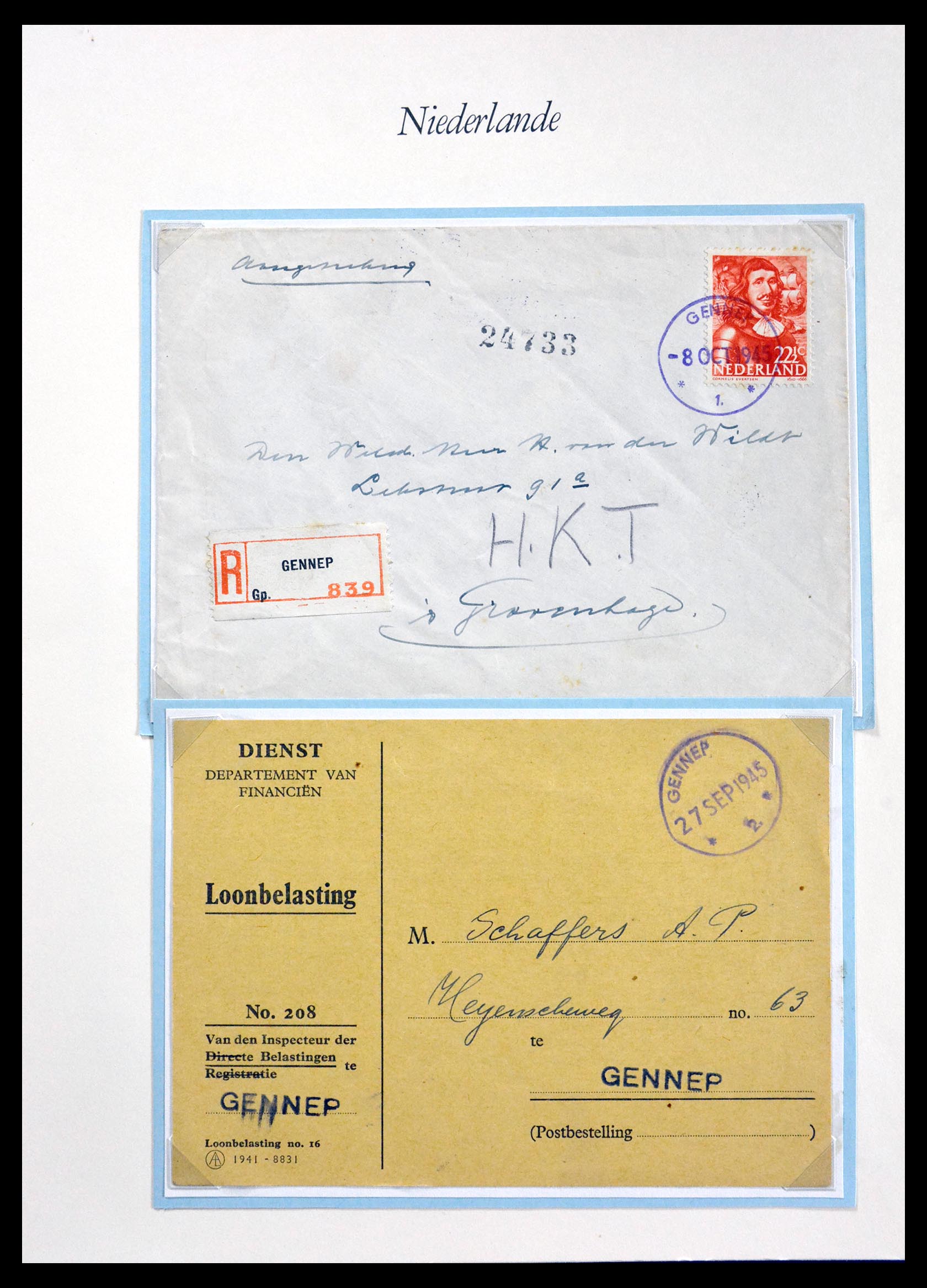 29824 012 - 29824 Netherlands cancels 1945-1946.