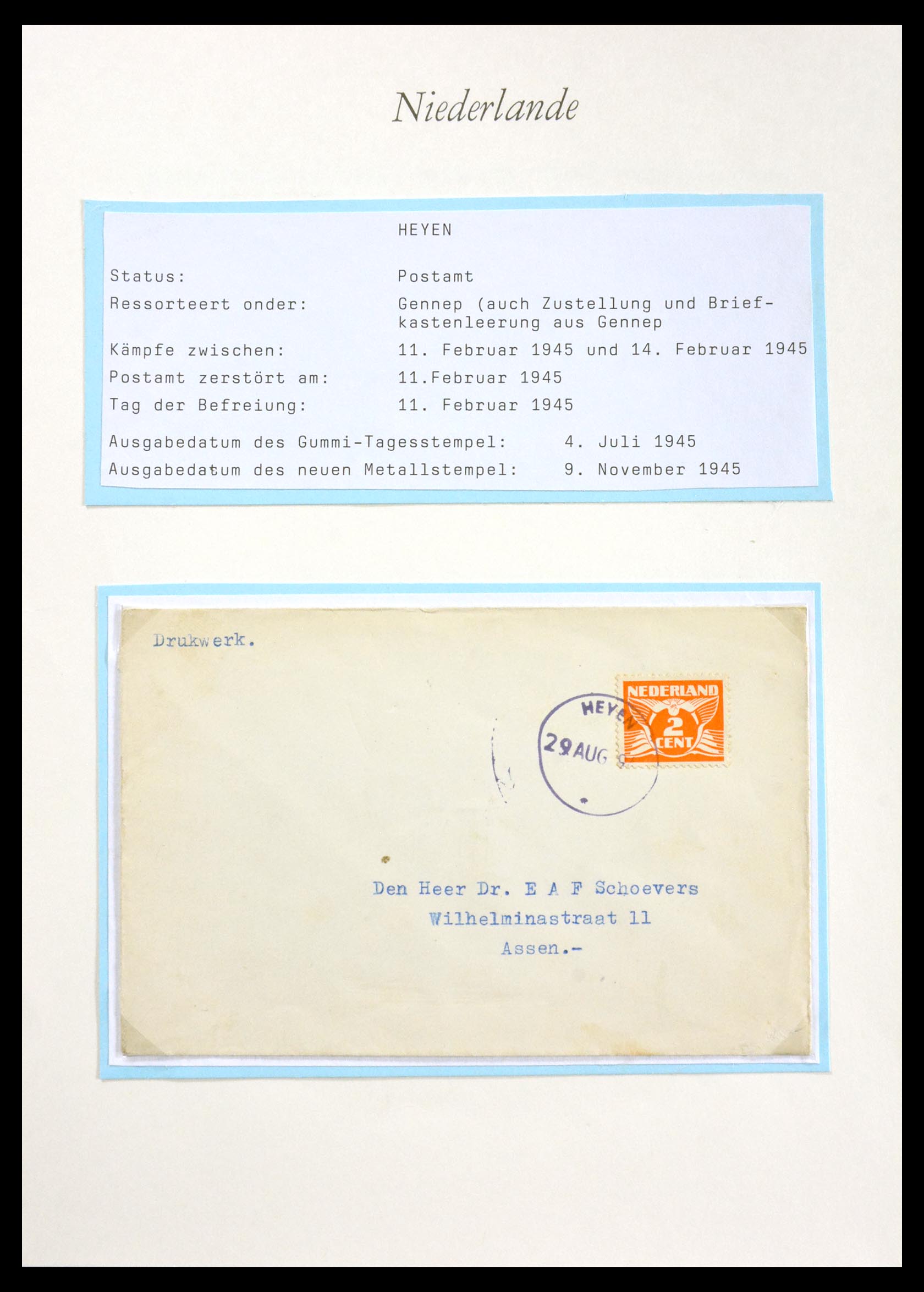 29824 016 - 29824 Nederland stempels 1945-1946.