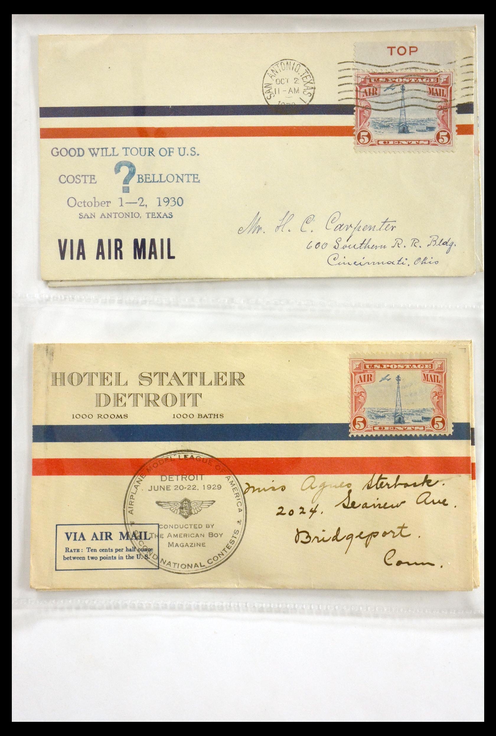 29830 011 - 29830 USA luchtpostbrieven ca. 1919-1932.