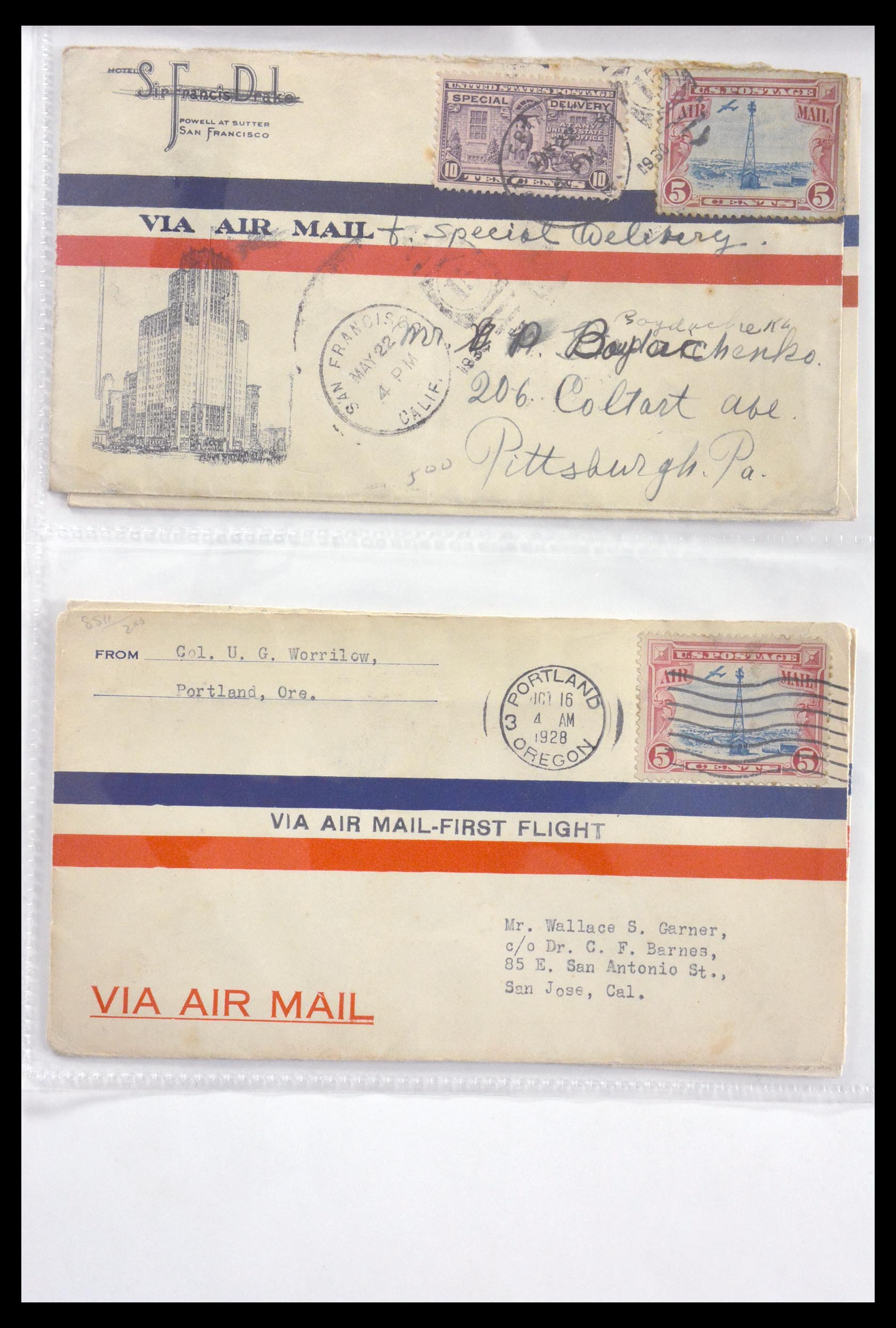 29830 016 - 29830 USA luchtpostbrieven ca. 1919-1932.