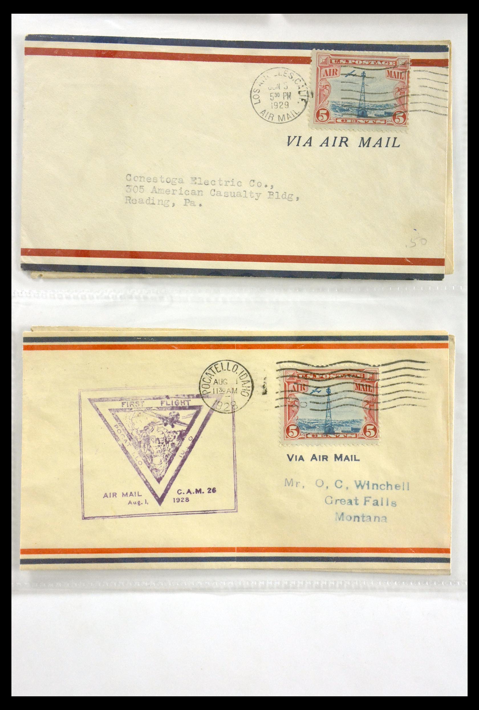 29830 038 - 29830 USA luchtpostbrieven ca. 1919-1932.