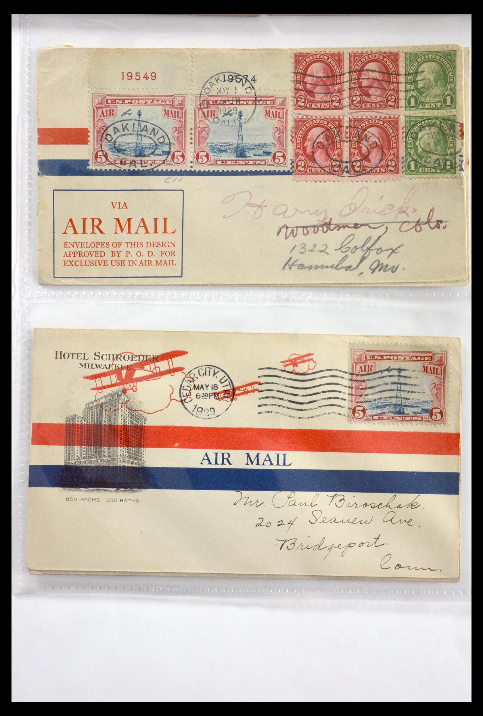 29830 050 - 29830 USA luchtpostbrieven ca. 1919-1932.