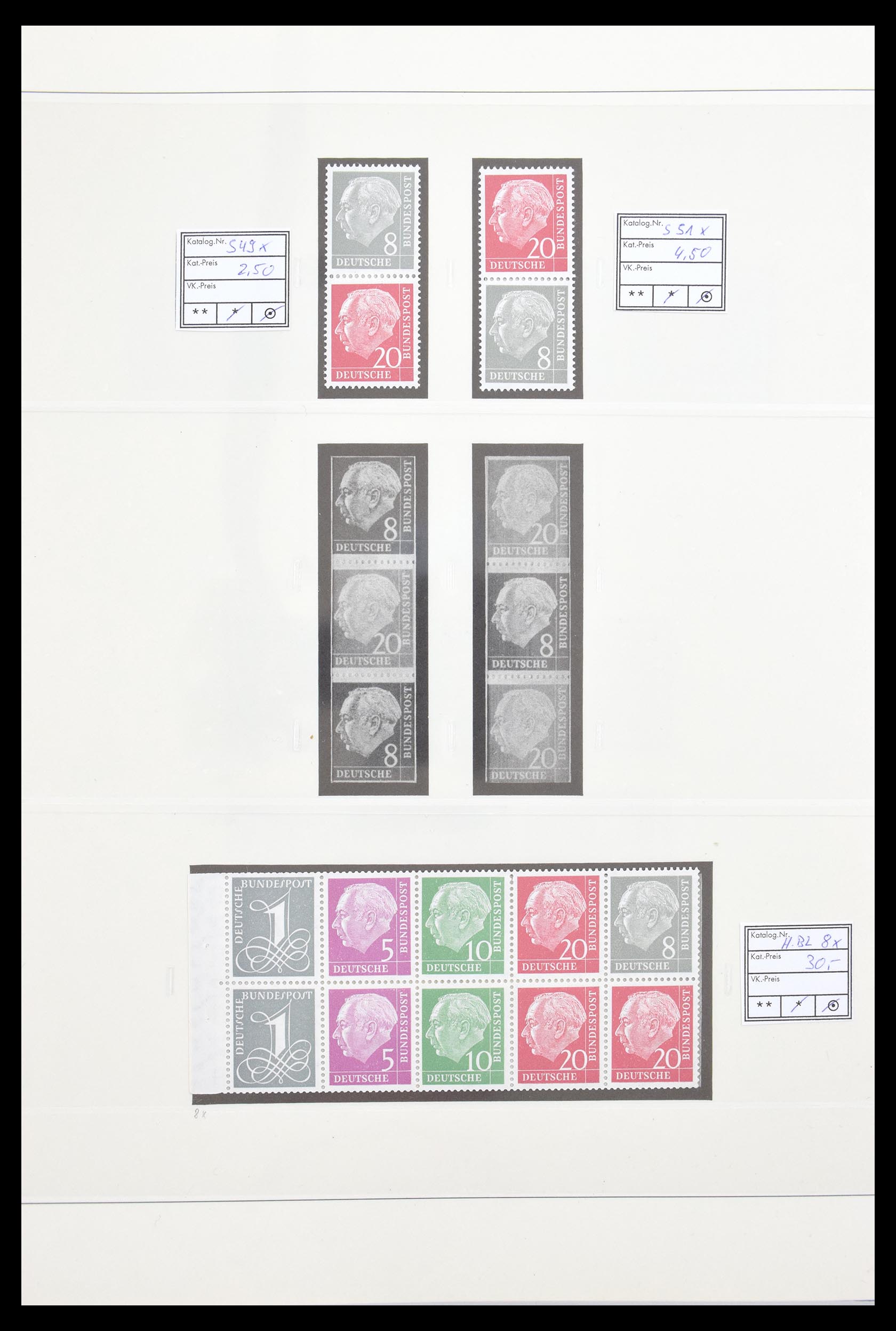 30605 011 - 30605 Bundespost combinaties 1951-1974.