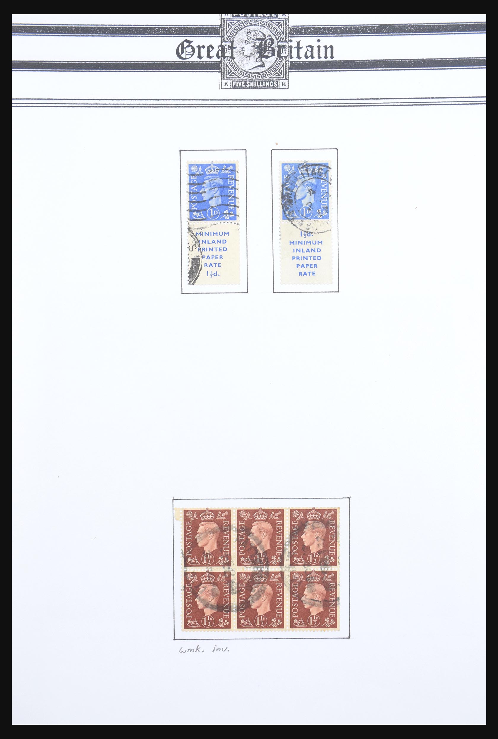 30662 004 - 30662 Great Britain combinations from stamp booklets 1912-1942.