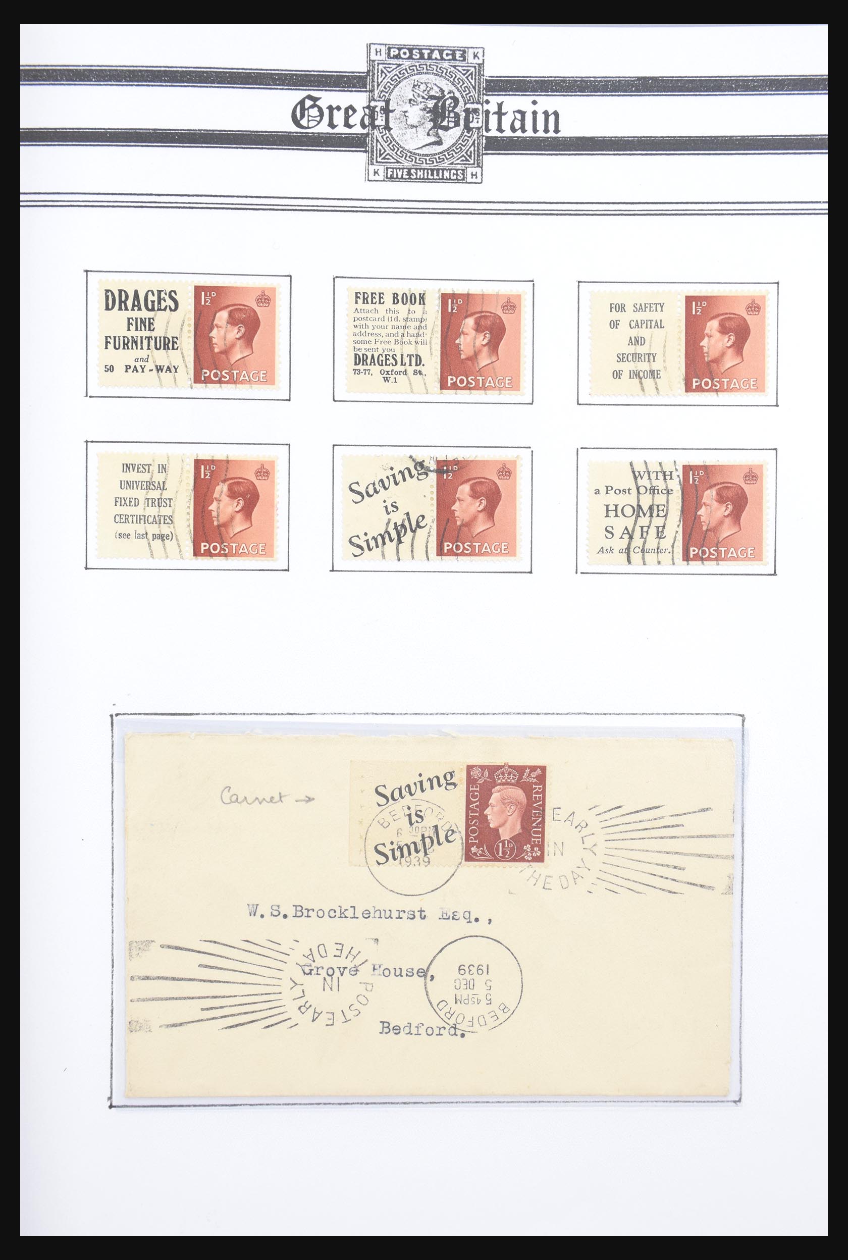 30662 007 - 30662 Engeland combinaties uit postzegelboekjes 1912-1942.