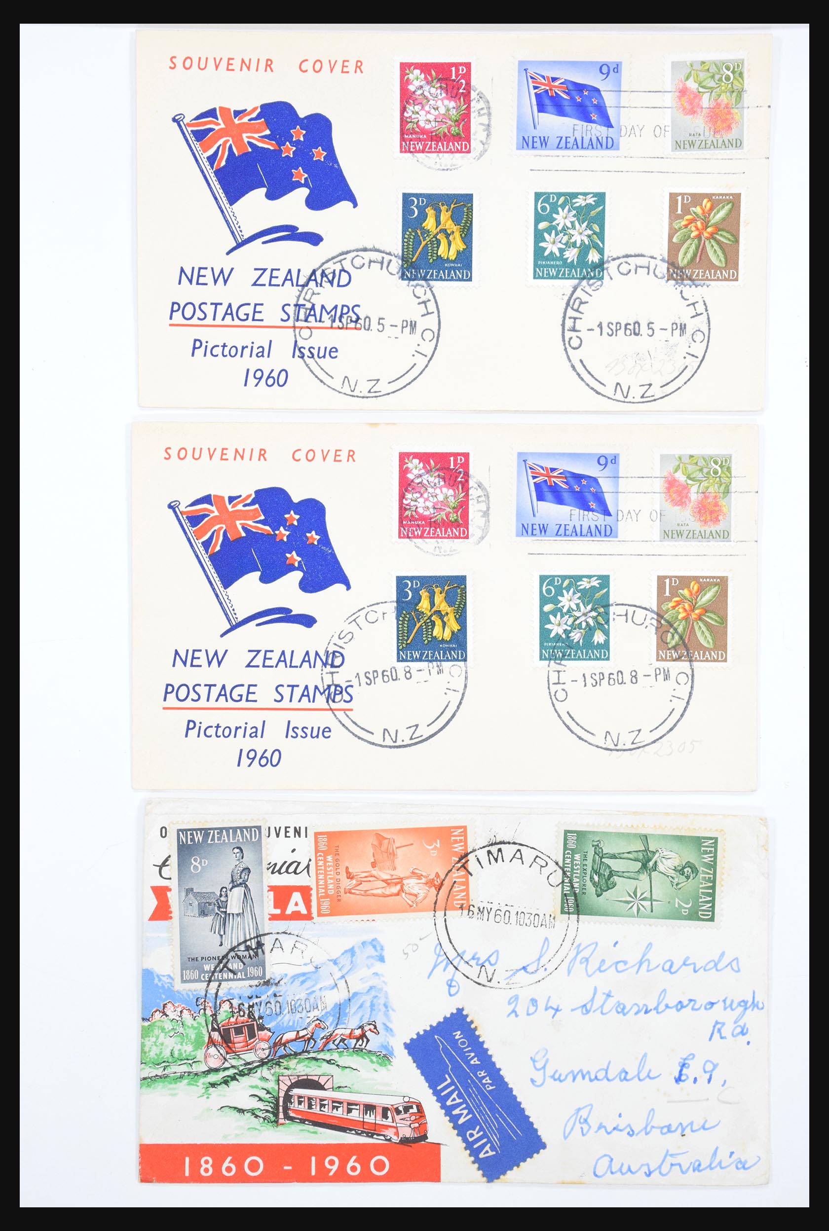 30821 004 - 30821 Nieuw Zeeland FDC's 1960-1971.