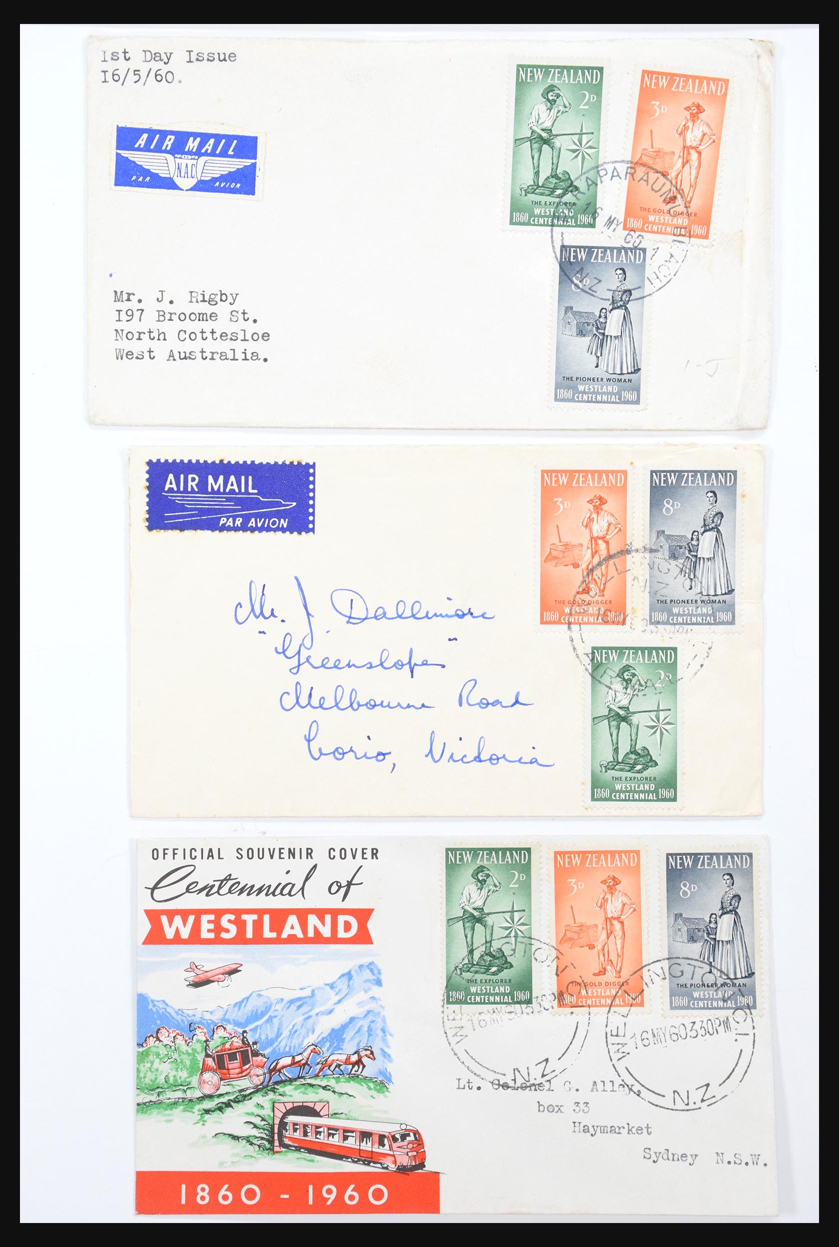 30821 005 - 30821 Nieuw Zeeland FDC's 1960-1971.