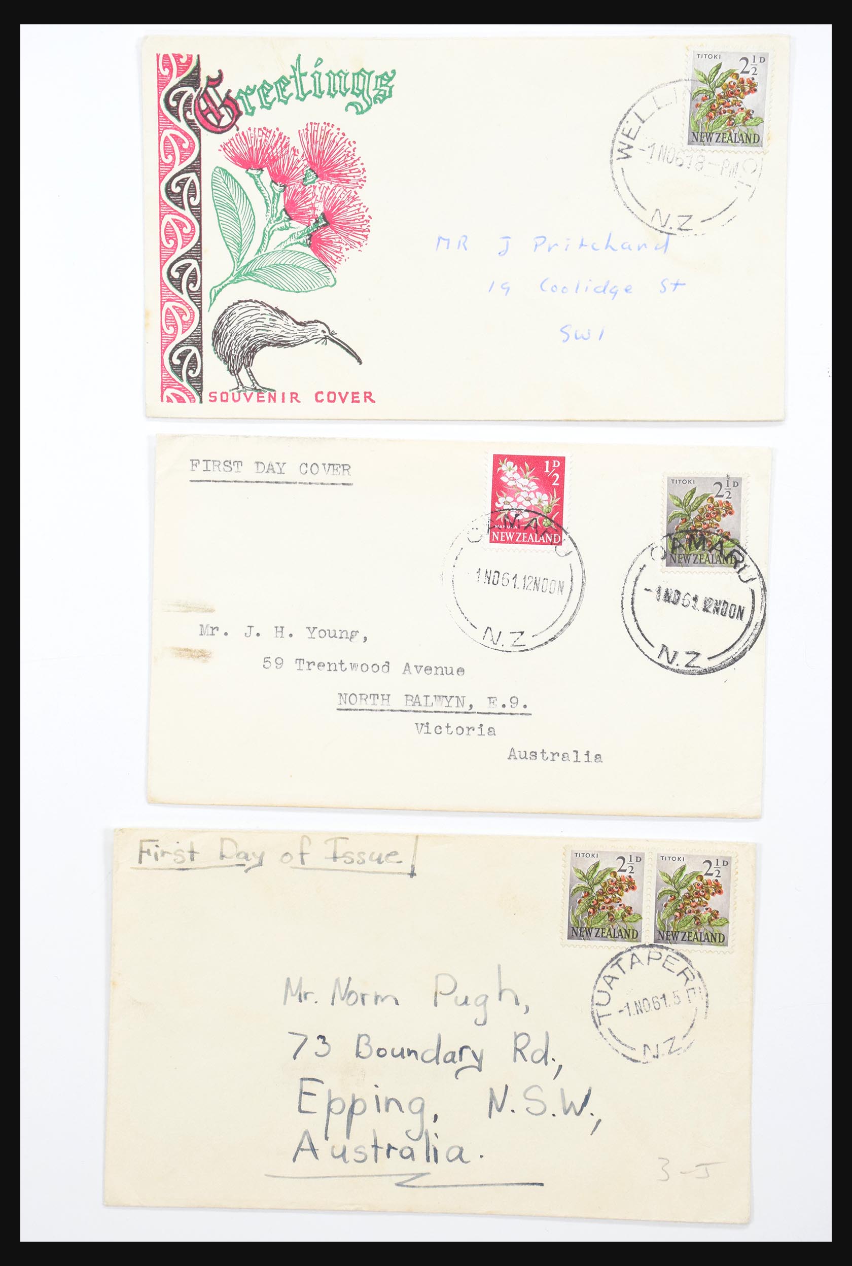 30821 022 - 30821 New Zealand FDC's 1960-1971.
