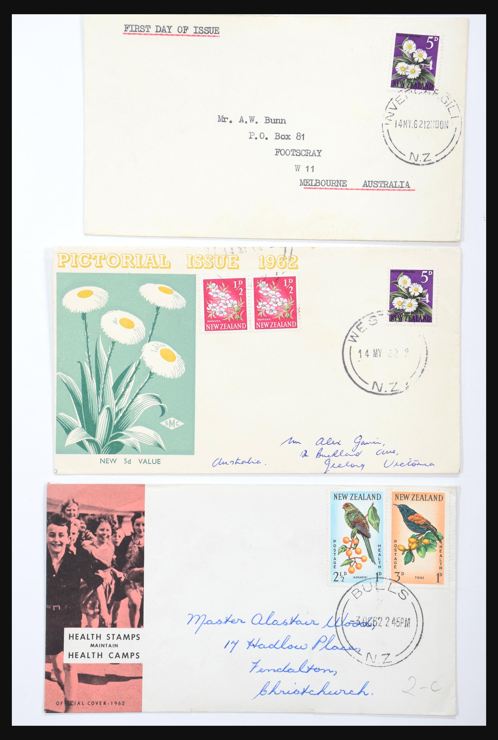 30821 032 - 30821 Nieuw Zeeland FDC's 1960-1971.