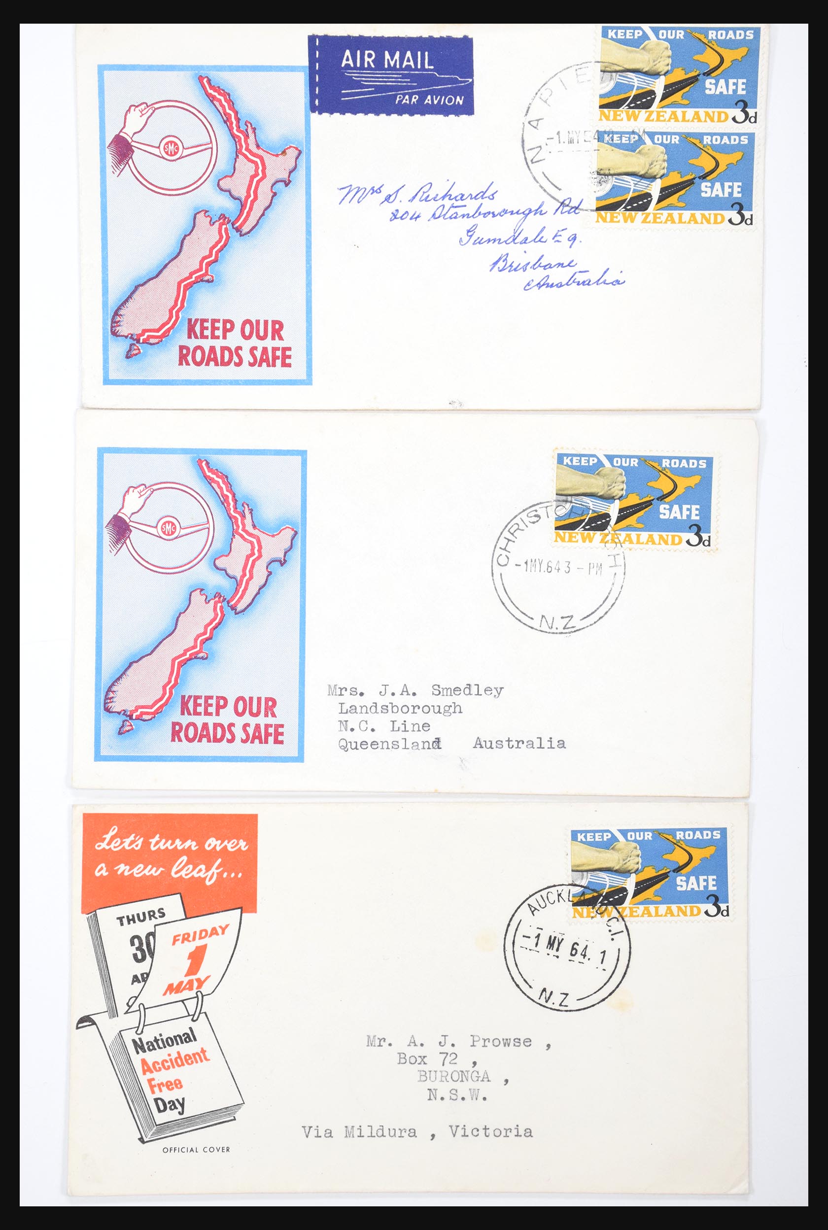 30821 056 - 30821 Nieuw Zeeland FDC's 1960-1971.