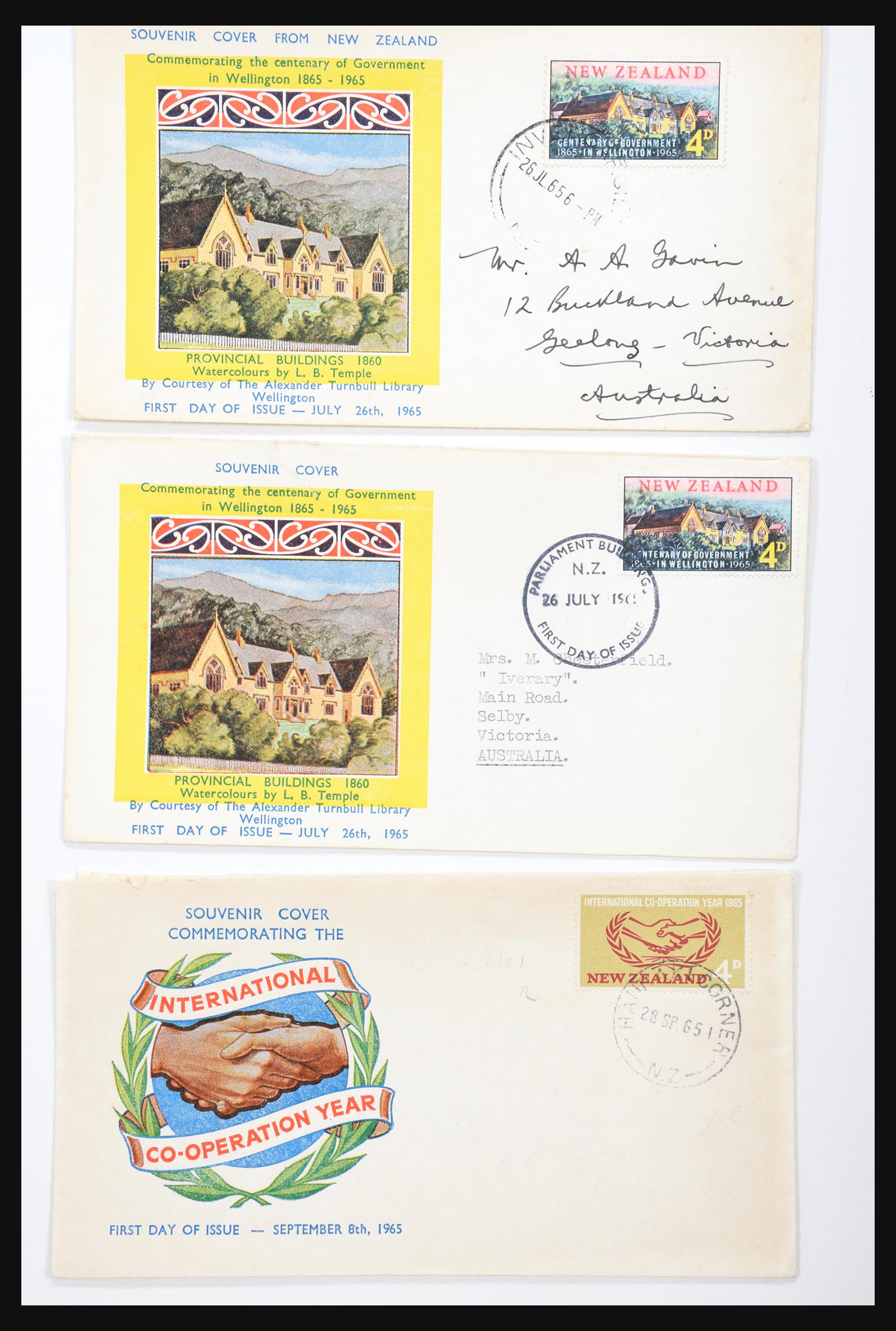 30821 082 - 30821 Nieuw Zeeland FDC's 1960-1971.