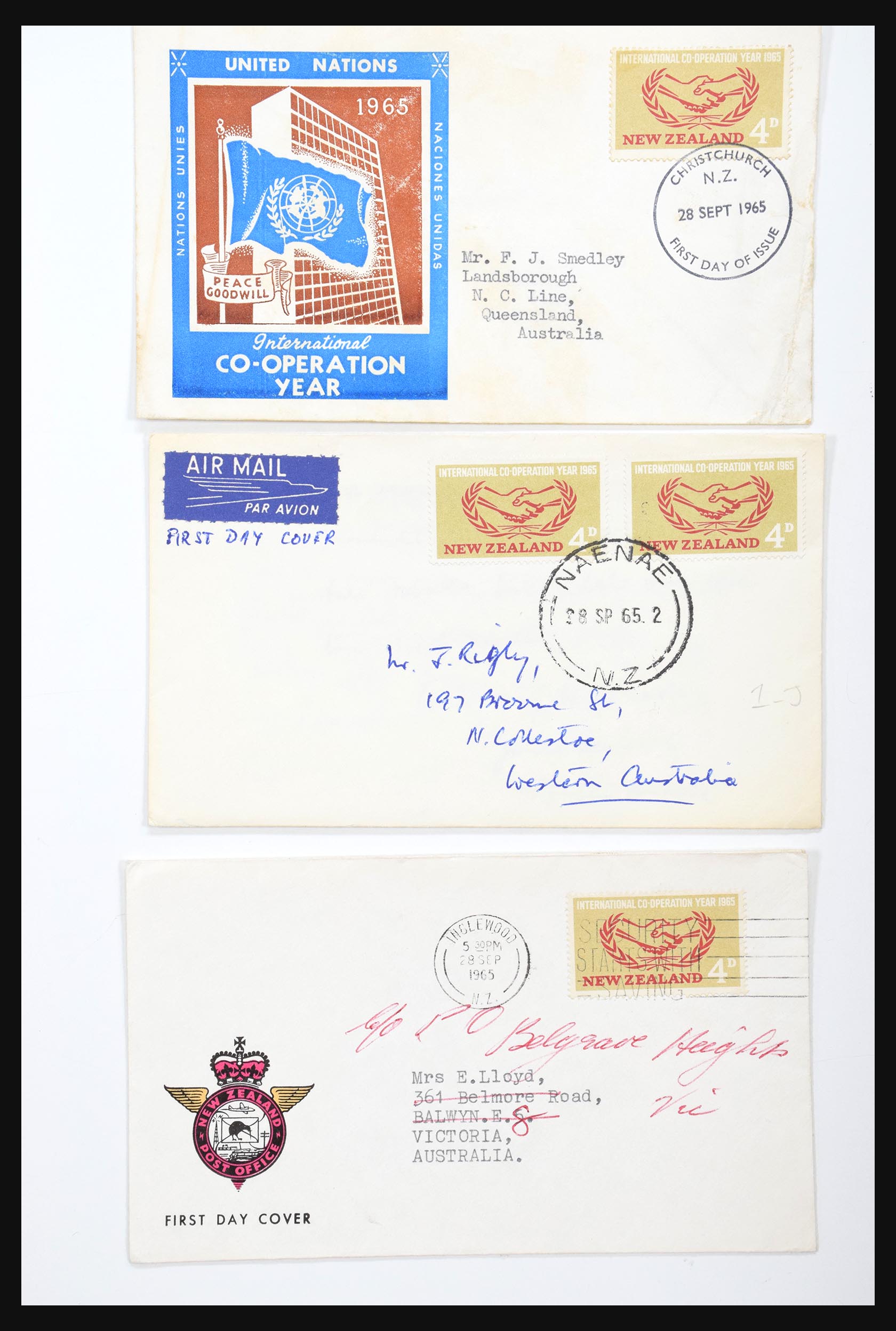 30821 087 - 30821 Nieuw Zeeland FDC's 1960-1971.