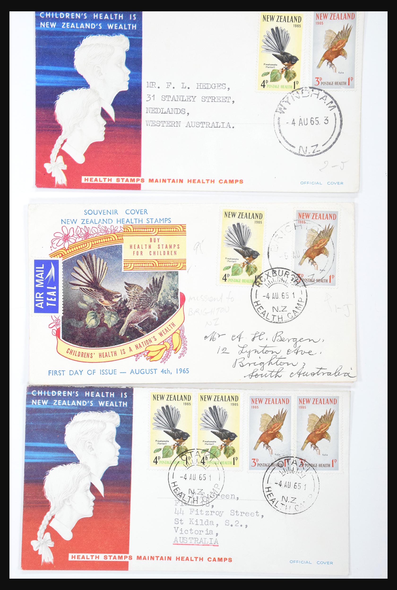 30821 096 - 30821 Nieuw Zeeland FDC's 1960-1971.