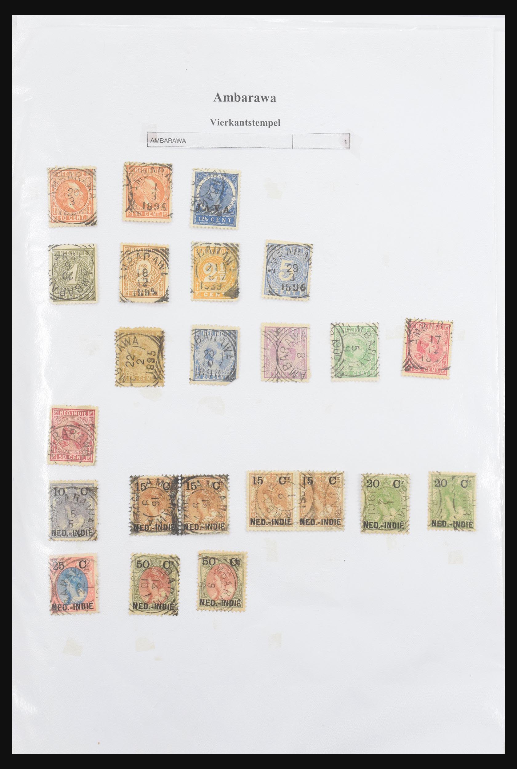 30981 001 - 30981 Dutch east Indies square cancels.