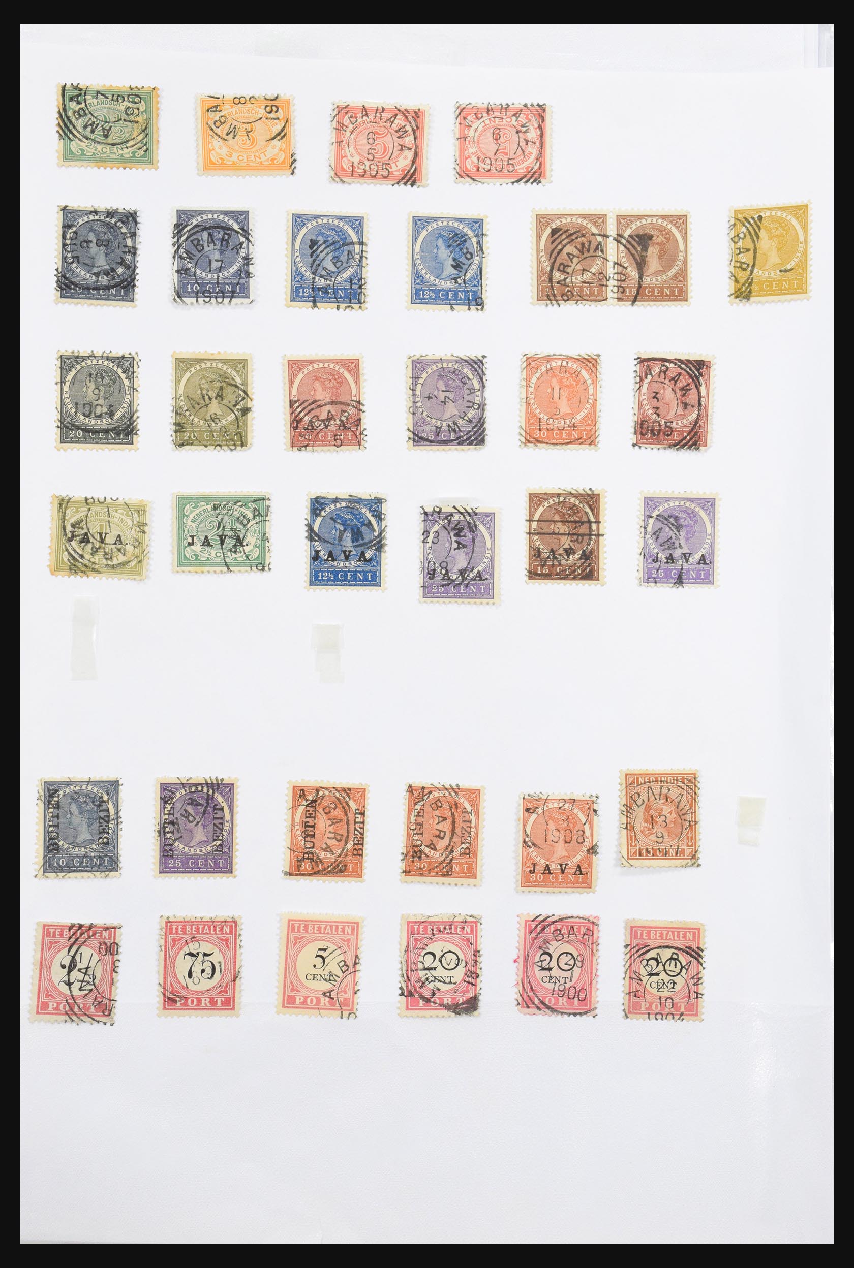 30981 002 - 30981 Dutch east Indies square cancels.