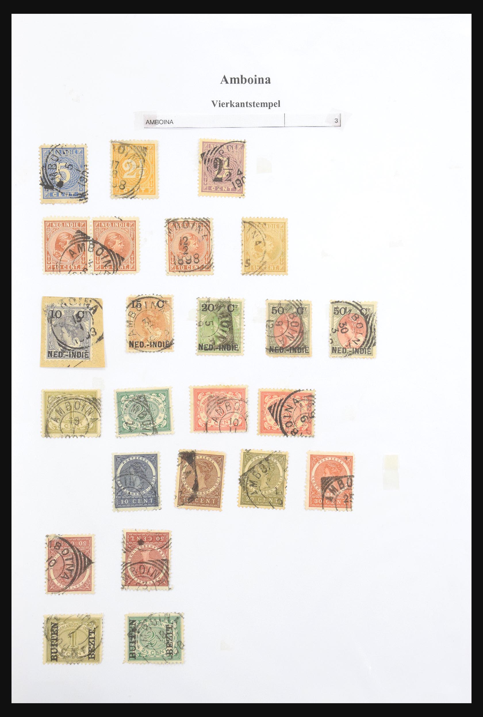 30981 005 - 30981 Dutch east Indies square cancels.