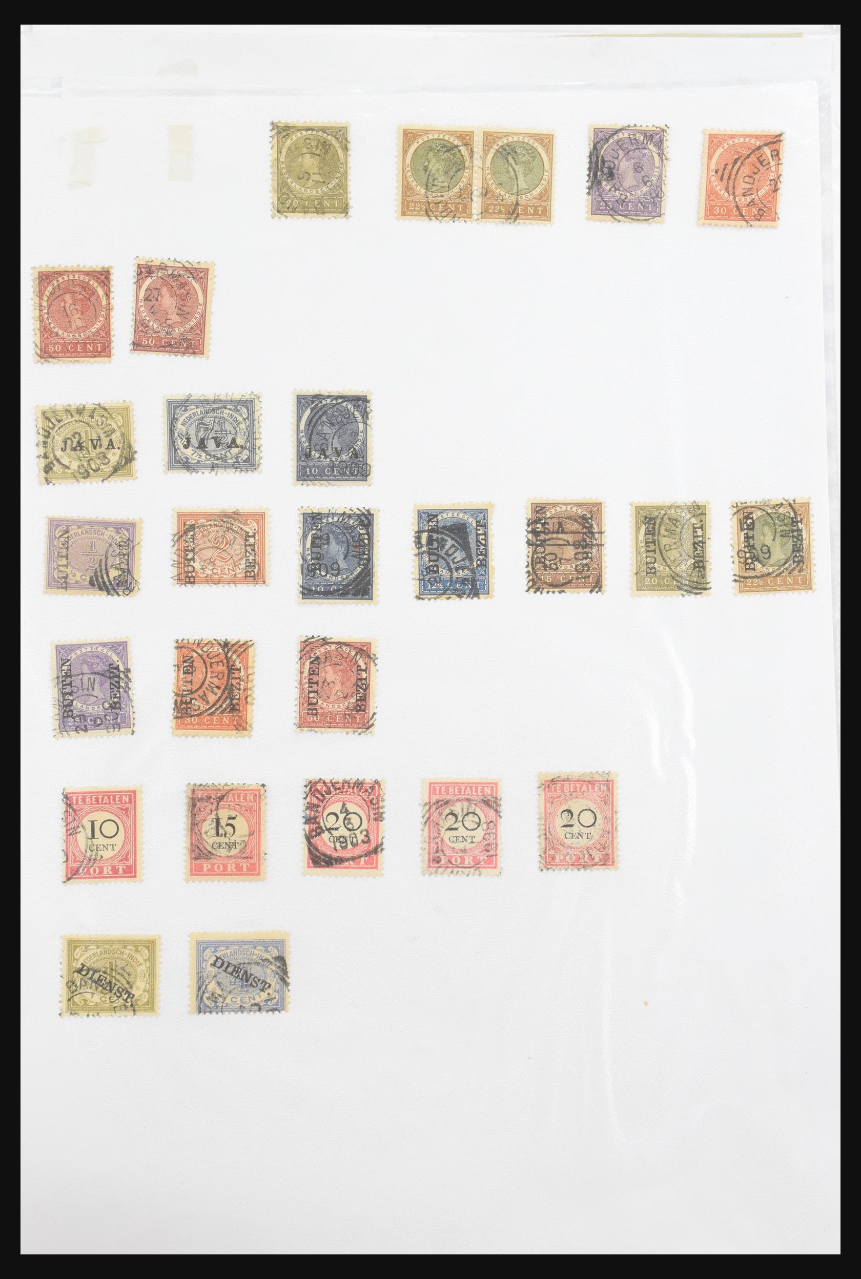 30981 014 - 30981 Dutch east Indies square cancels.