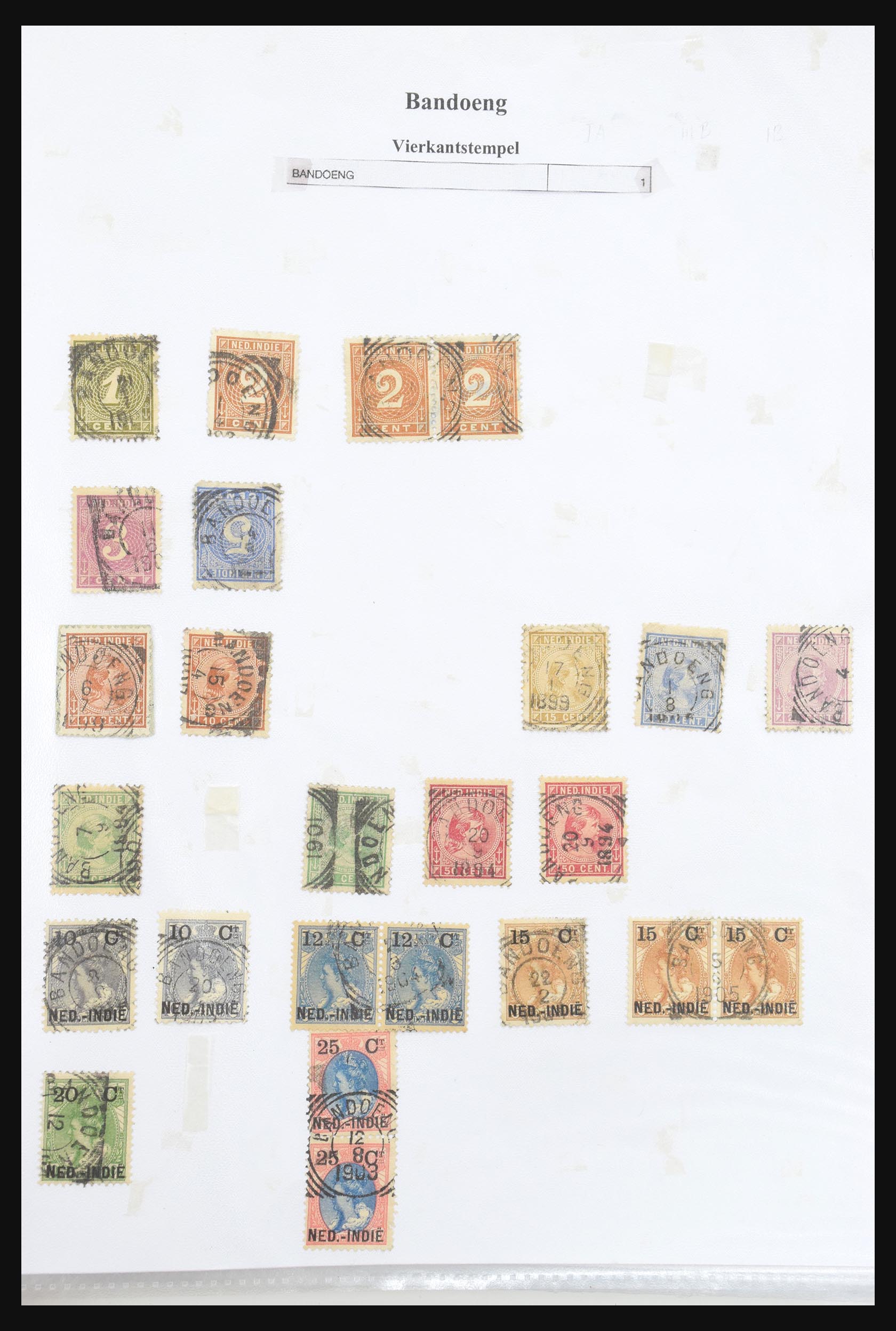 30981 017 - 30981 Dutch east Indies square cancels.