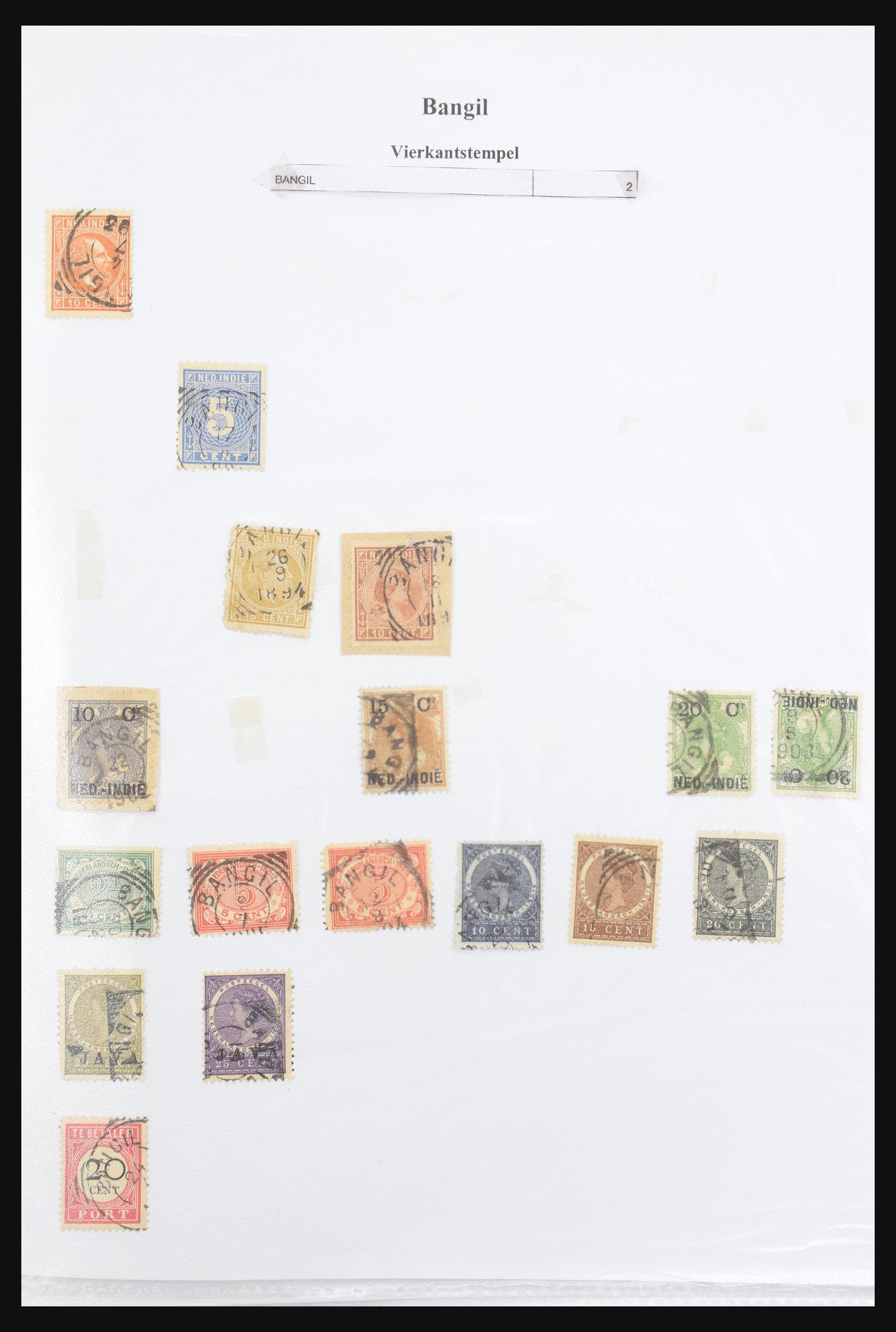 30981 021 - 30981 Dutch east Indies square cancels.