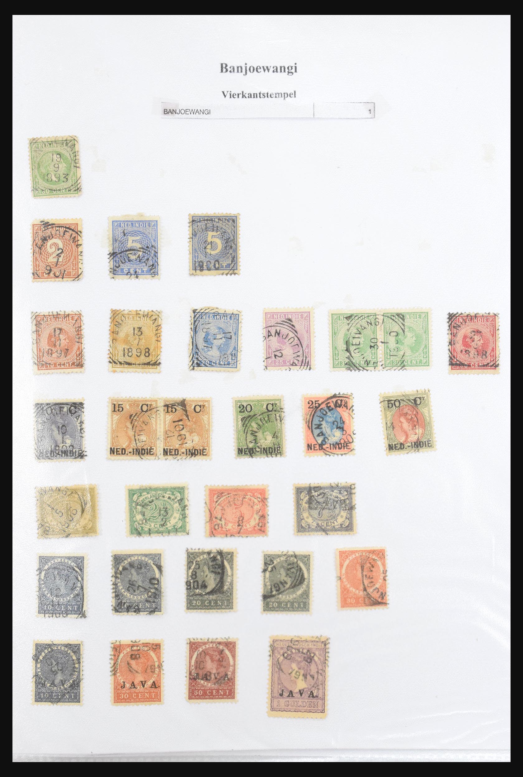 30981 025 - 30981 Dutch east Indies square cancels.