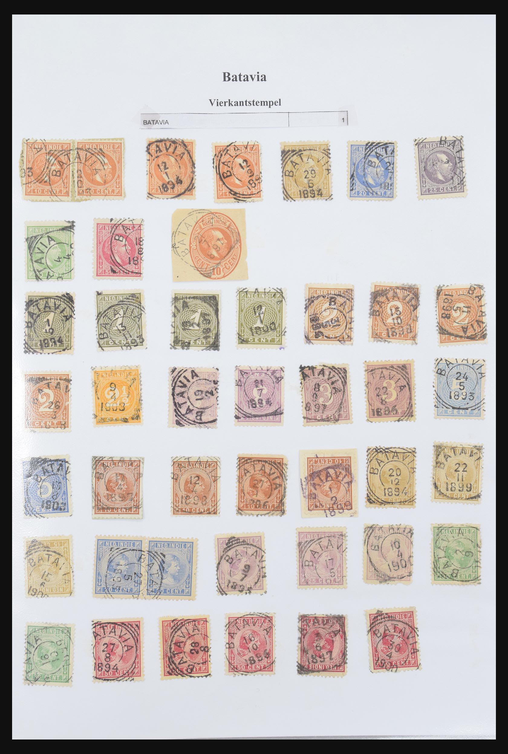 30981 028 - 30981 Dutch east Indies square cancels.