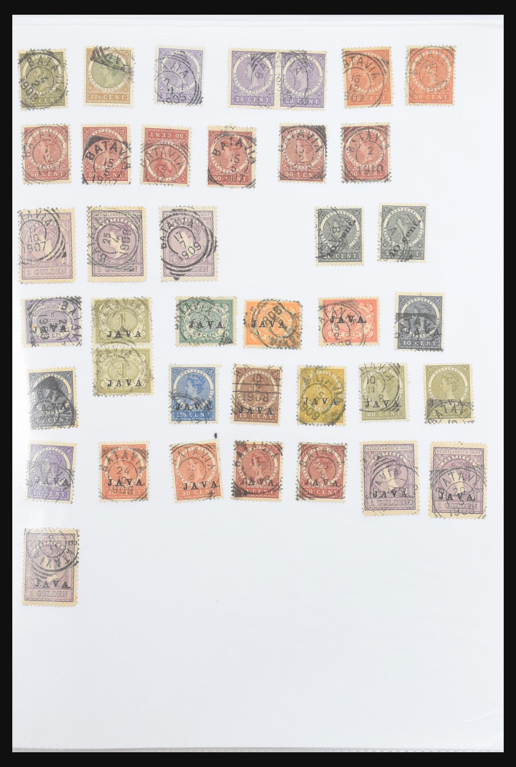 30981 030 - 30981 Dutch east Indies square cancels.