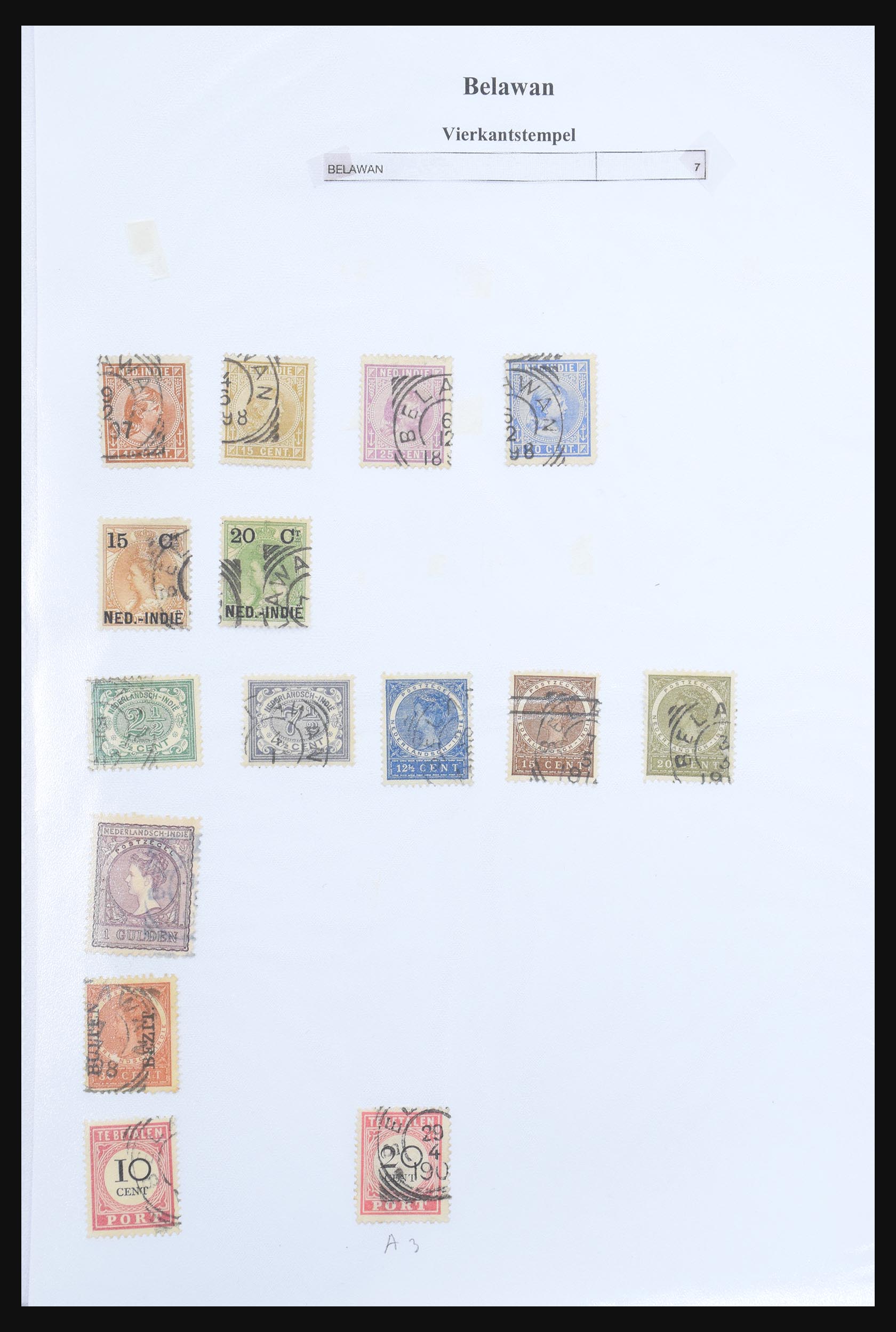 30981 035 - 30981 Dutch east Indies square cancels.