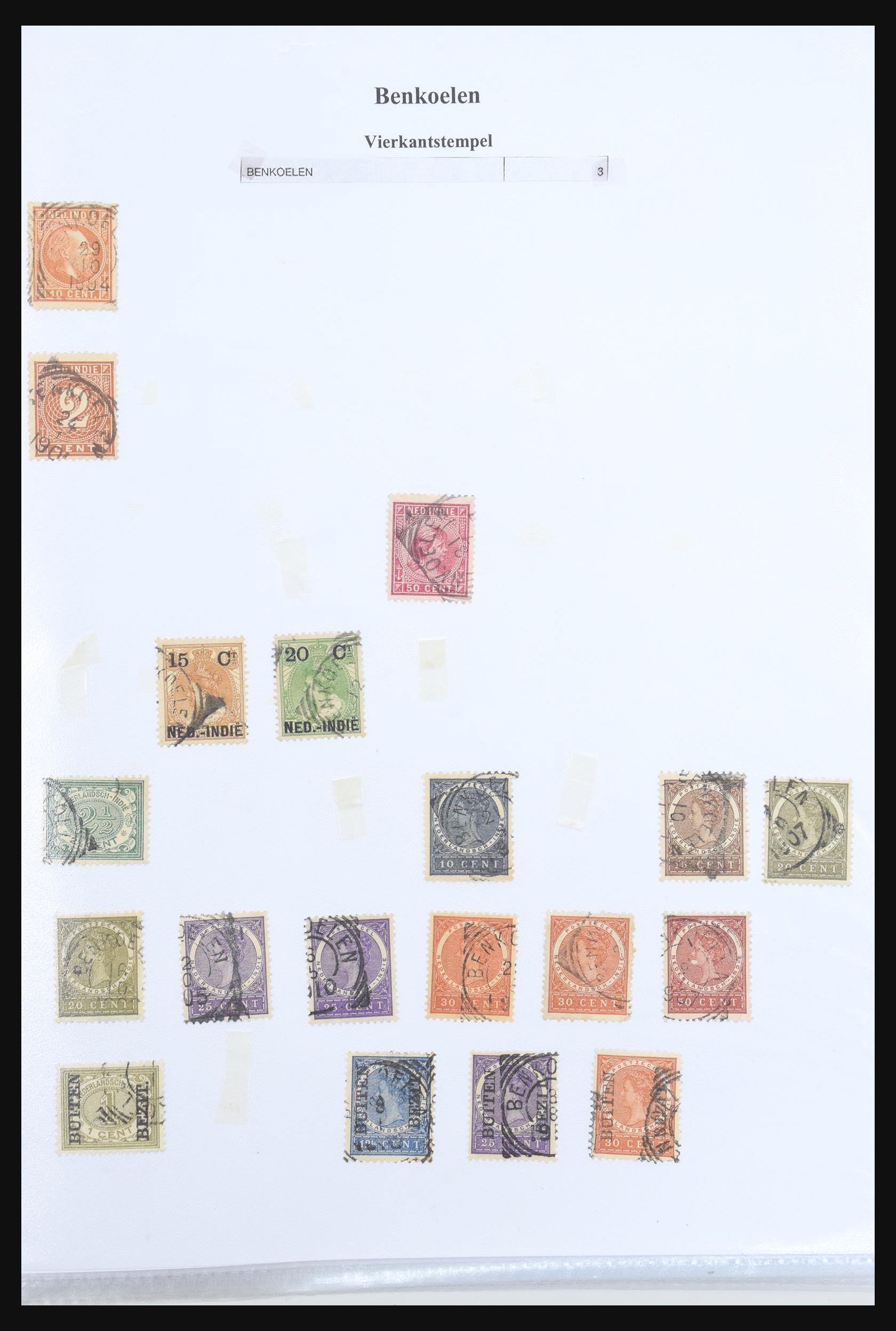 30981 037 - 30981 Dutch east Indies square cancels.