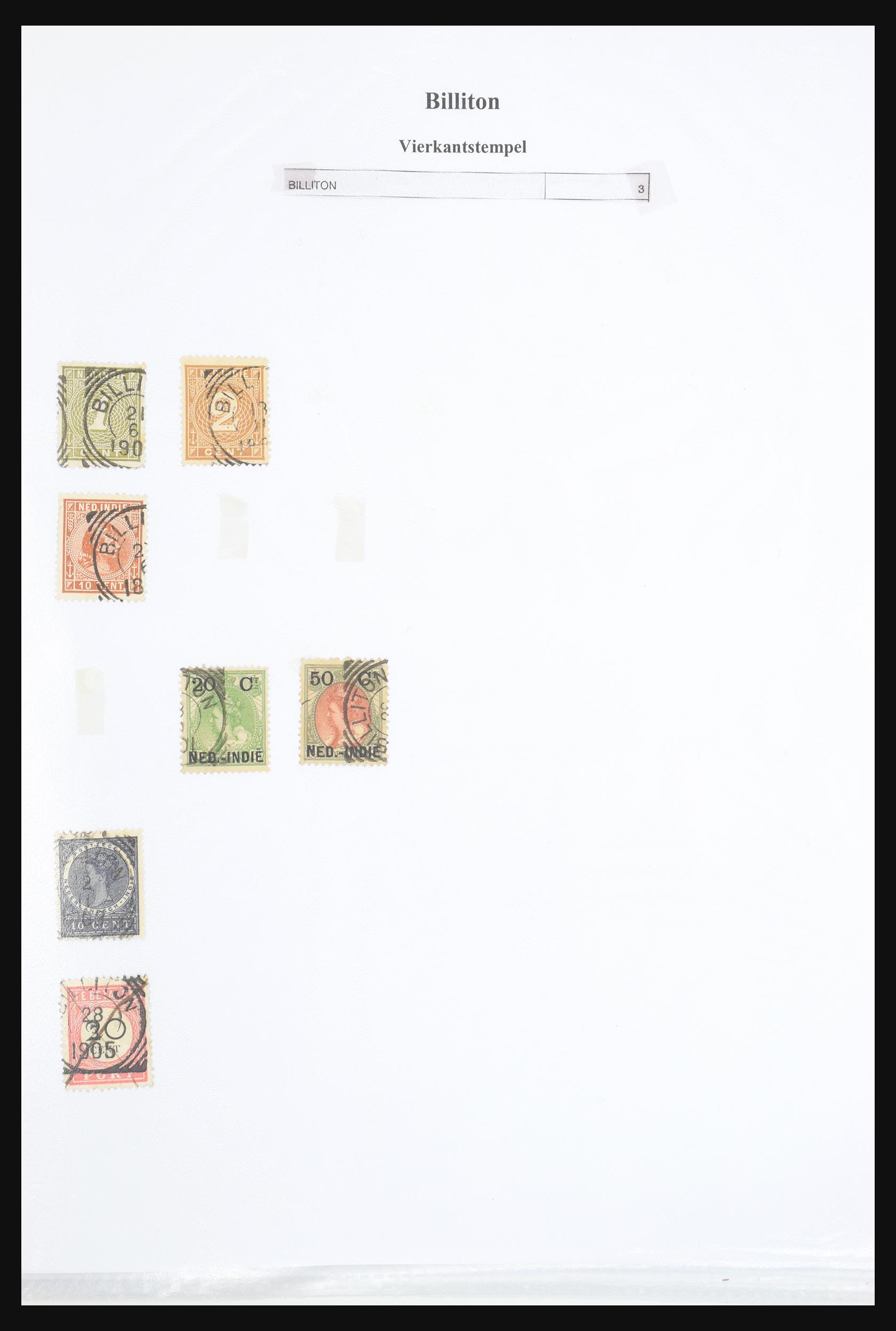 30981 040 - 30981 Dutch east Indies square cancels.