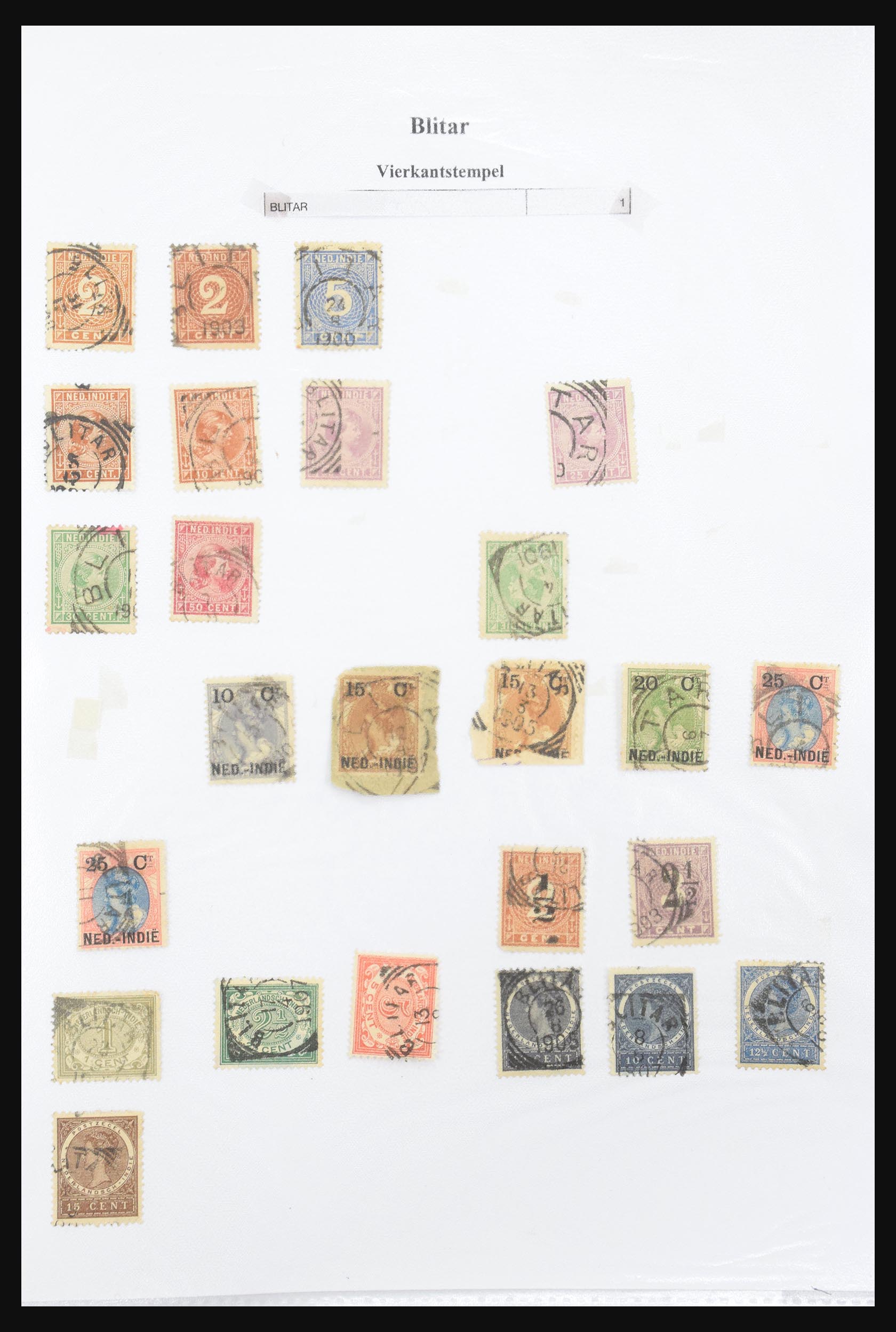 30981 044 - 30981 Dutch east Indies square cancels.