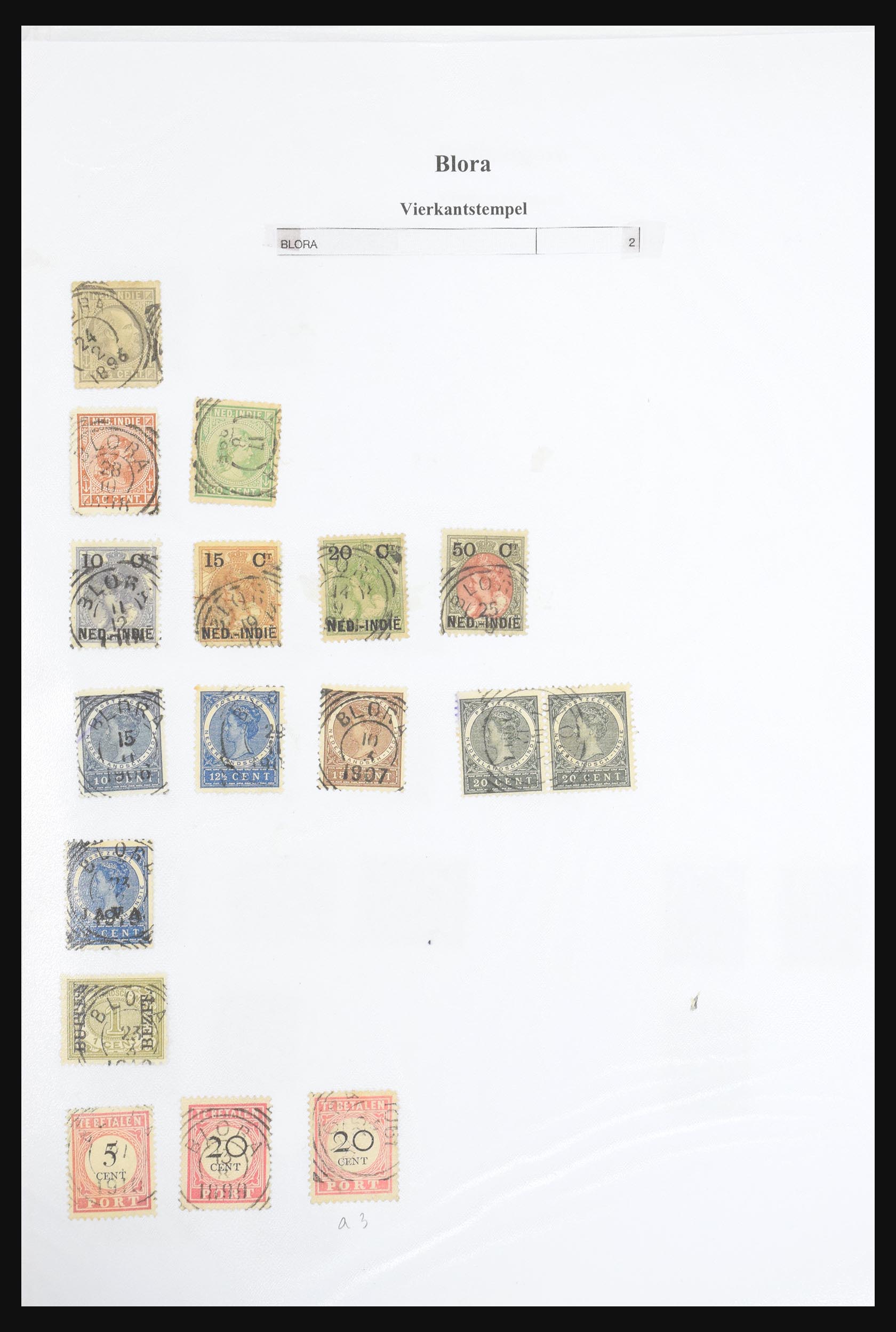 30981 046 - 30981 Dutch east Indies square cancels.