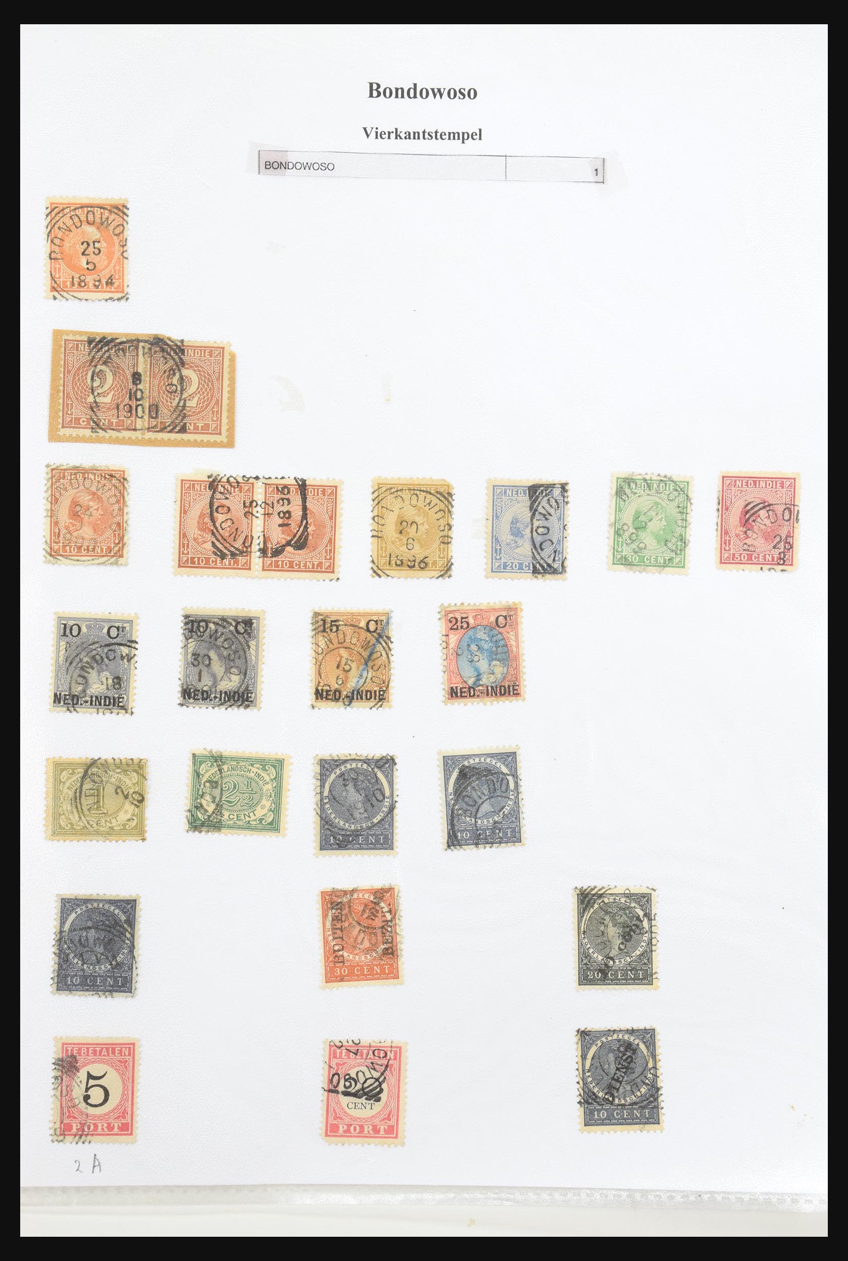 30981 051 - 30981 Dutch east Indies square cancels.