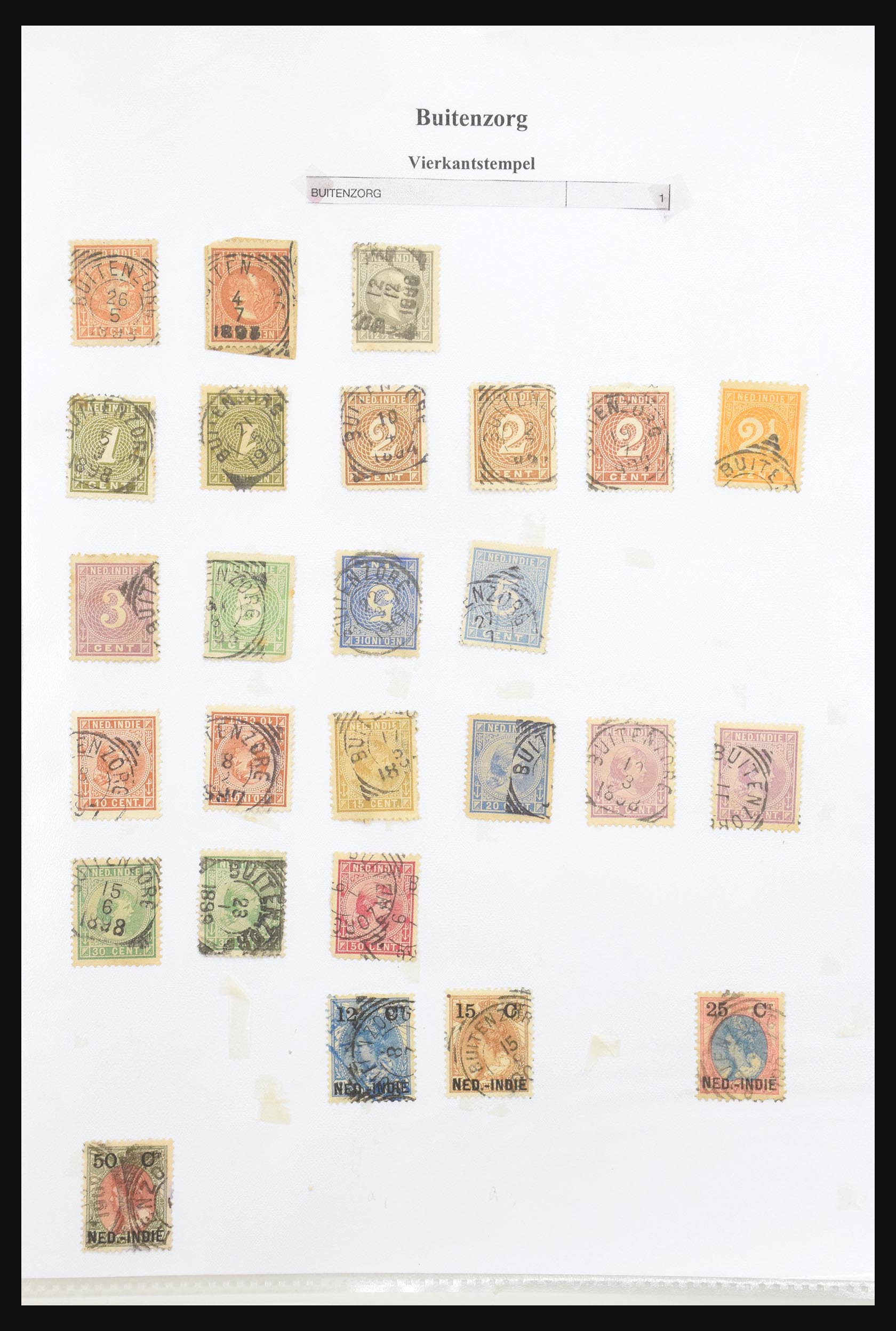 30981 052 - 30981 Dutch east Indies square cancels.