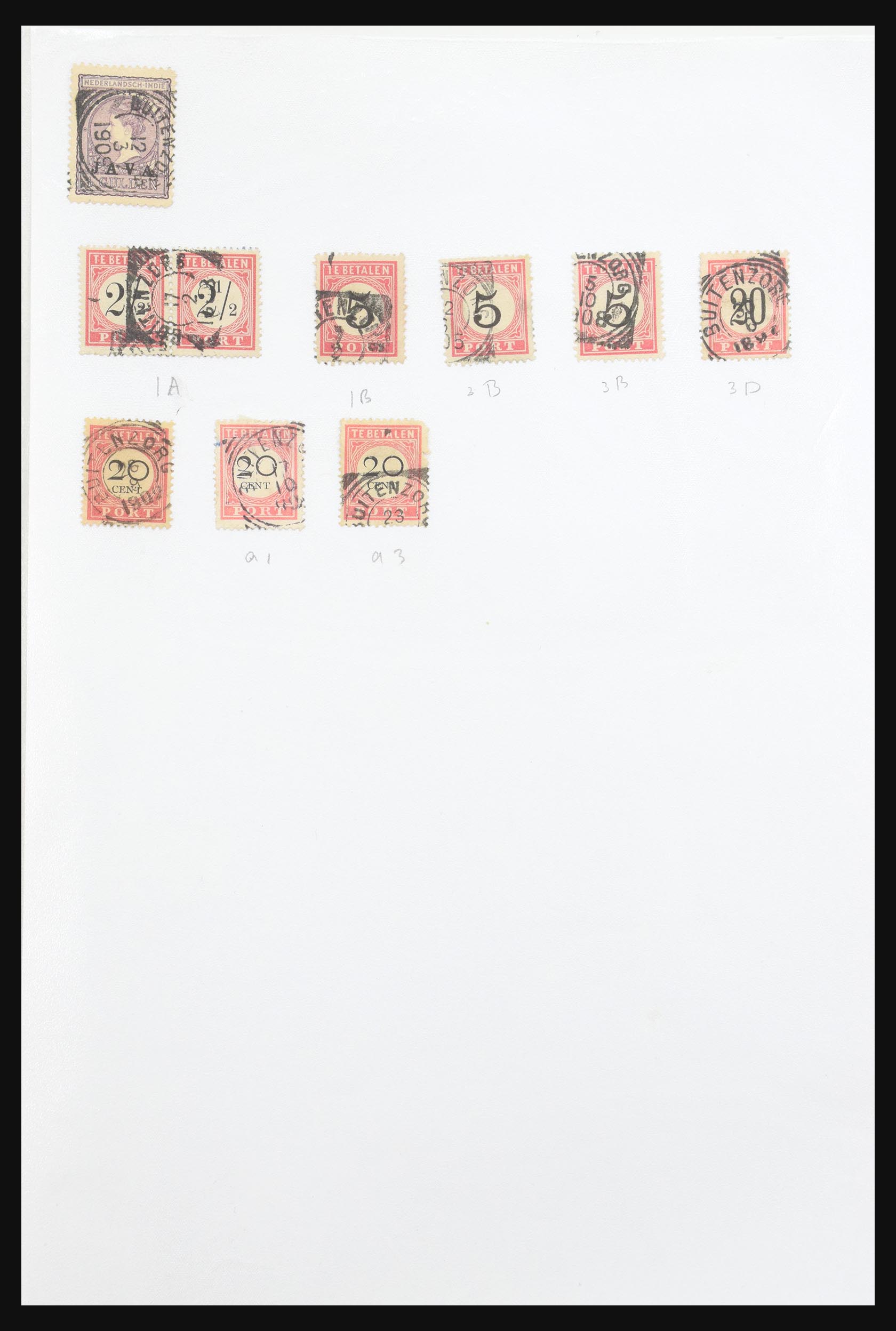 30981 054 - 30981 Dutch east Indies square cancels.