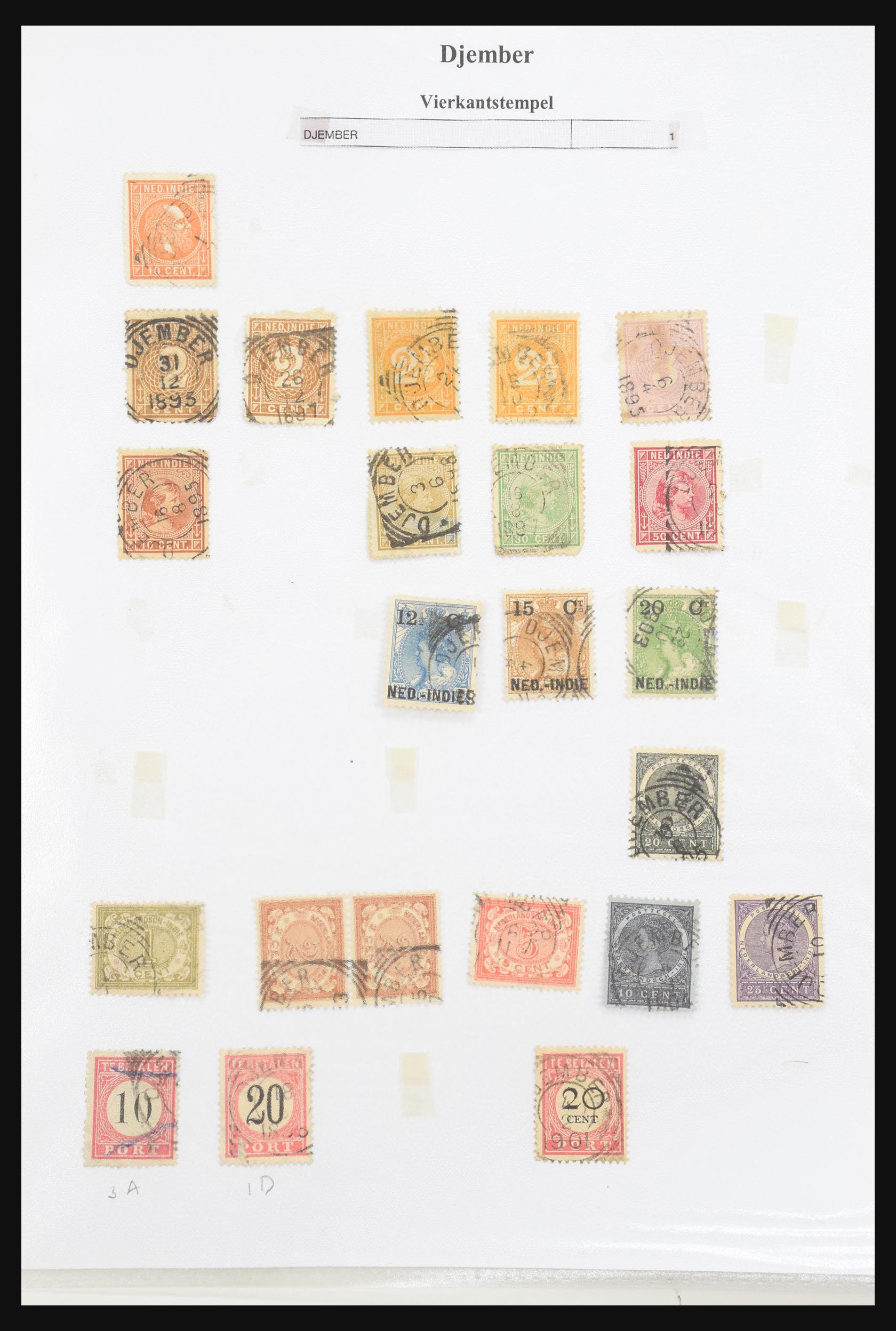 30981 066 - 30981 Dutch east Indies square cancels.