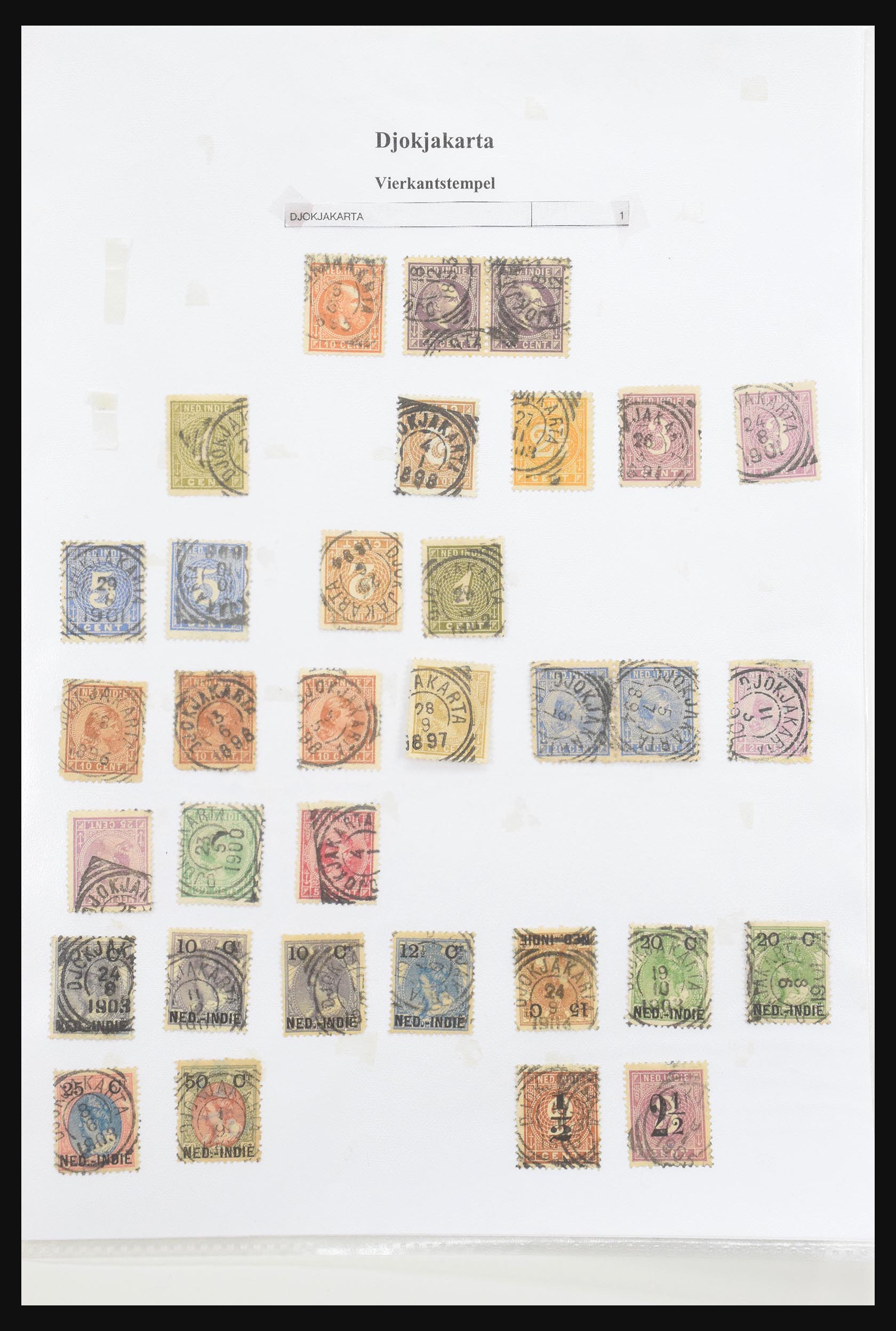 30981 069 - 30981 Dutch east Indies square cancels.