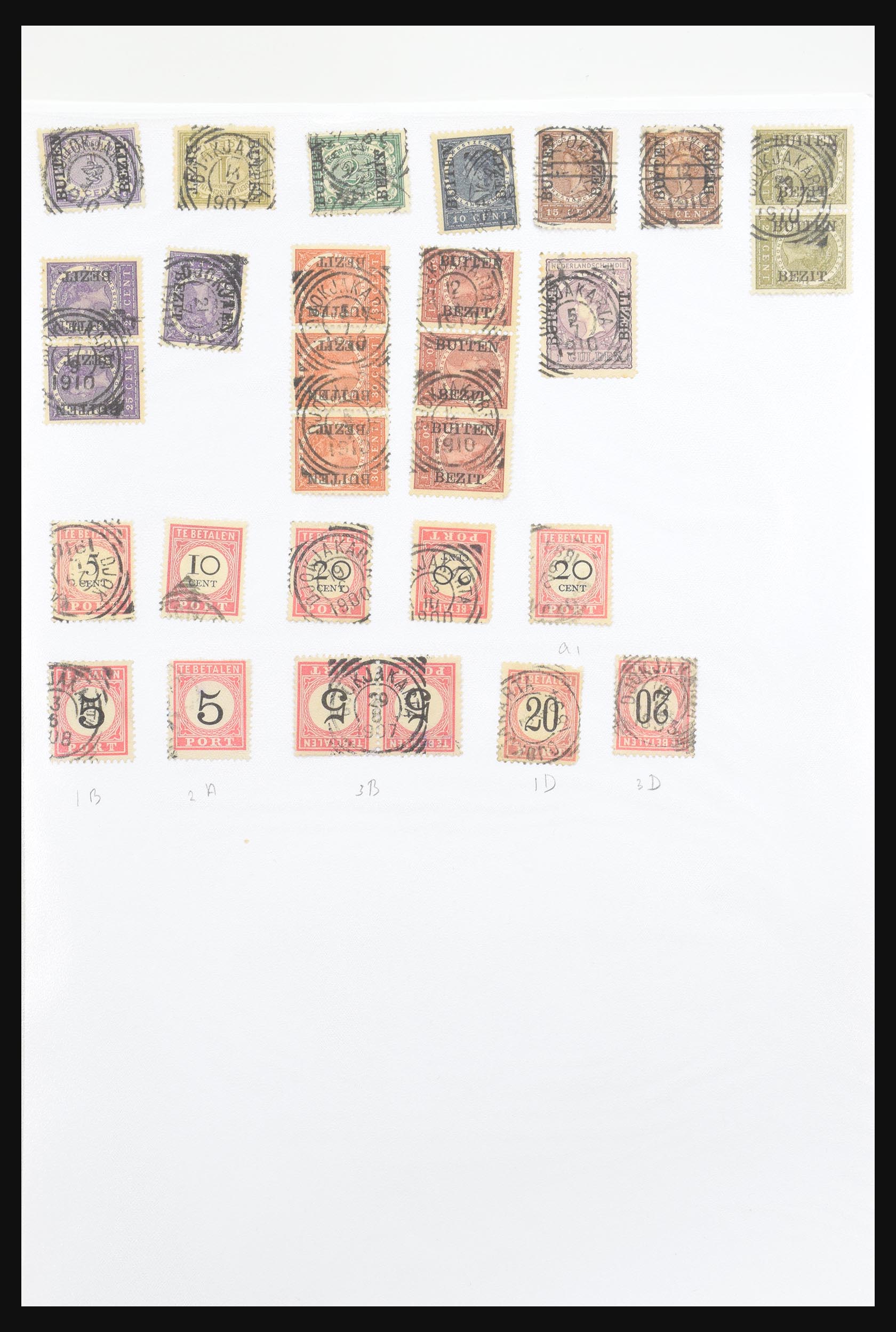 30981 071 - 30981 Dutch east Indies square cancels.