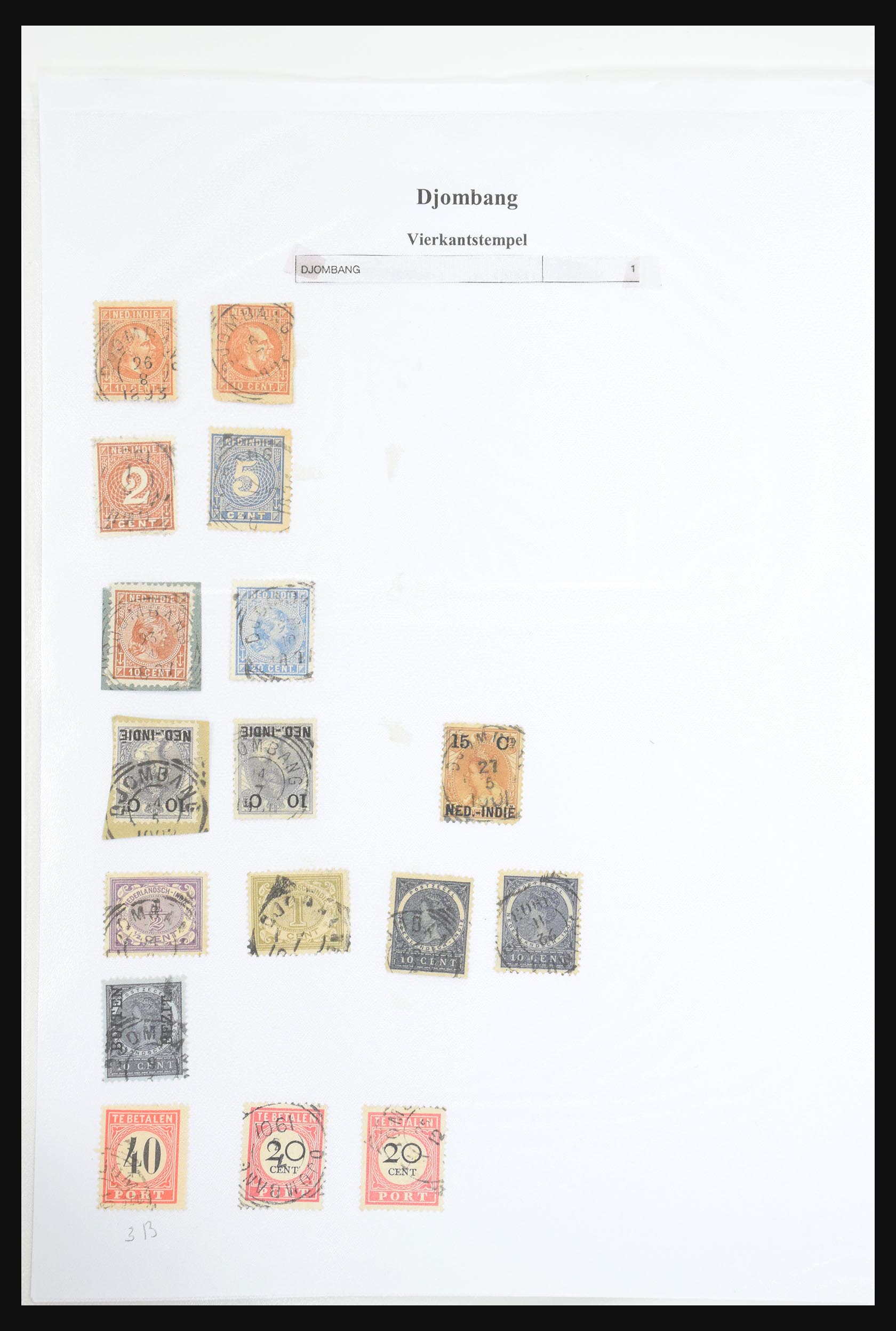 30981 073 - 30981 Dutch east Indies square cancels.