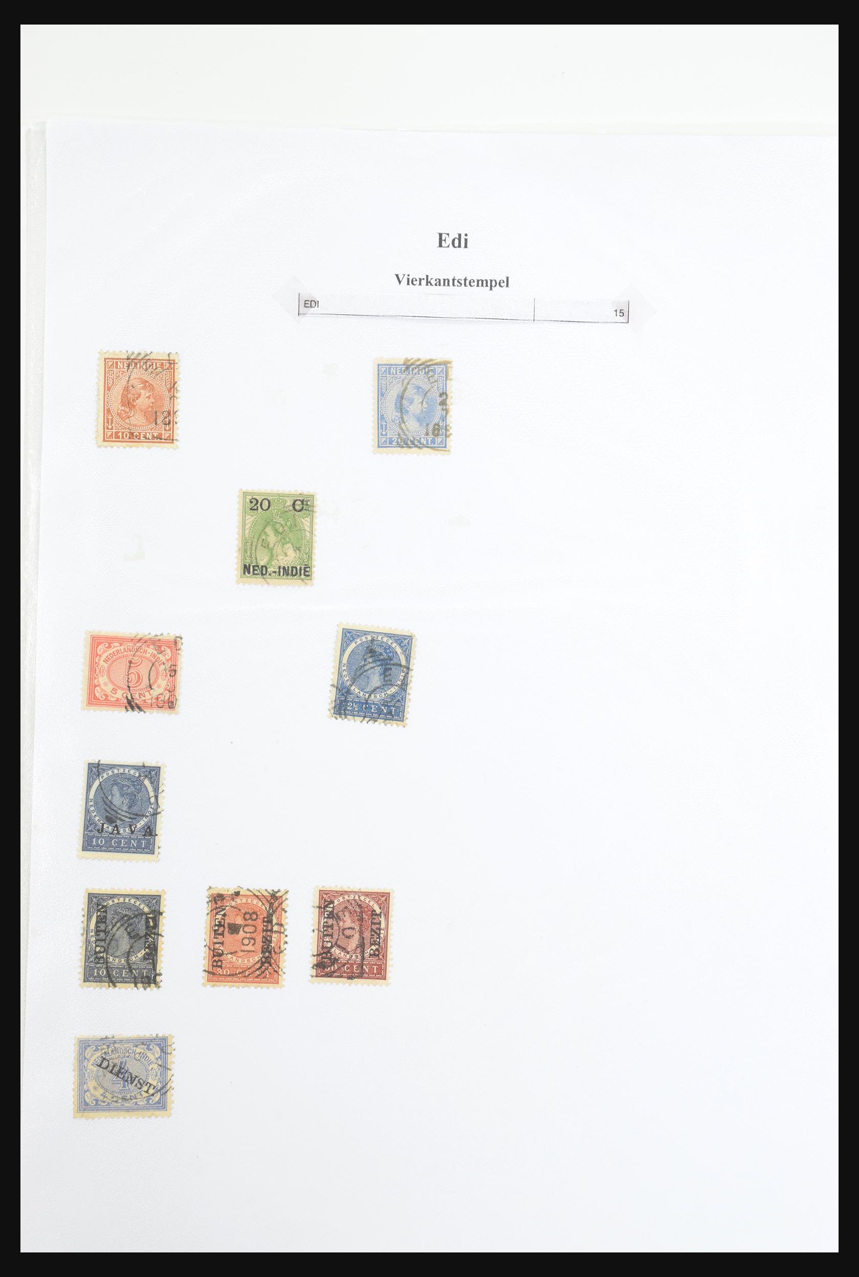 30981 075 - 30981 Dutch east Indies square cancels.