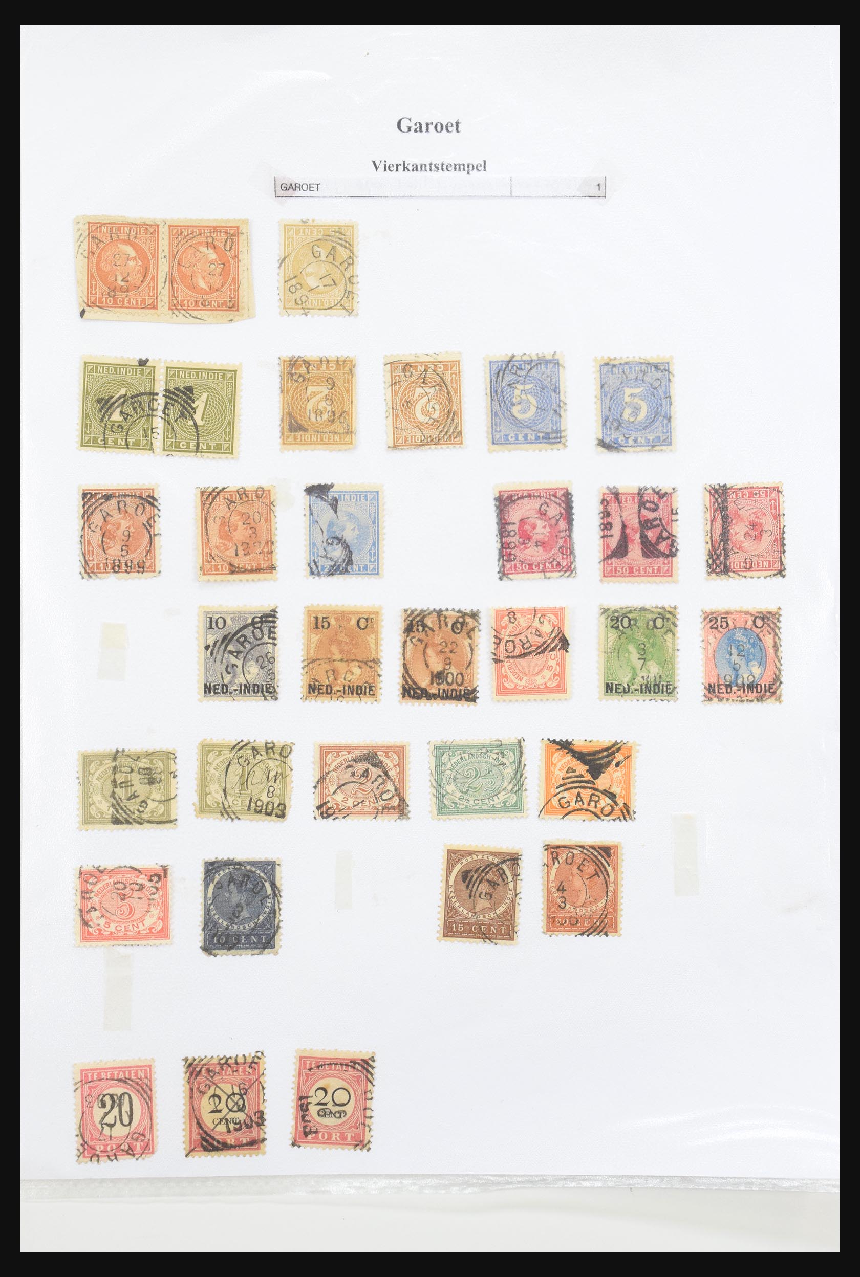 30981 079 - 30981 Dutch east Indies square cancels.