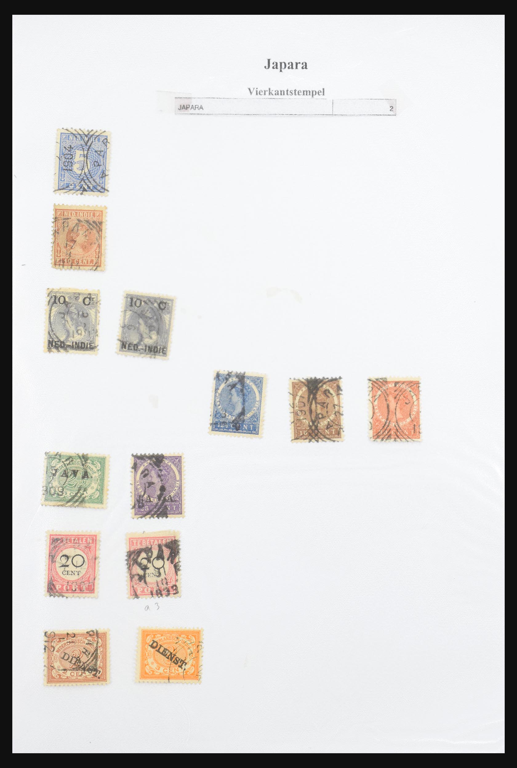 30981 090 - 30981 Dutch east Indies square cancels.