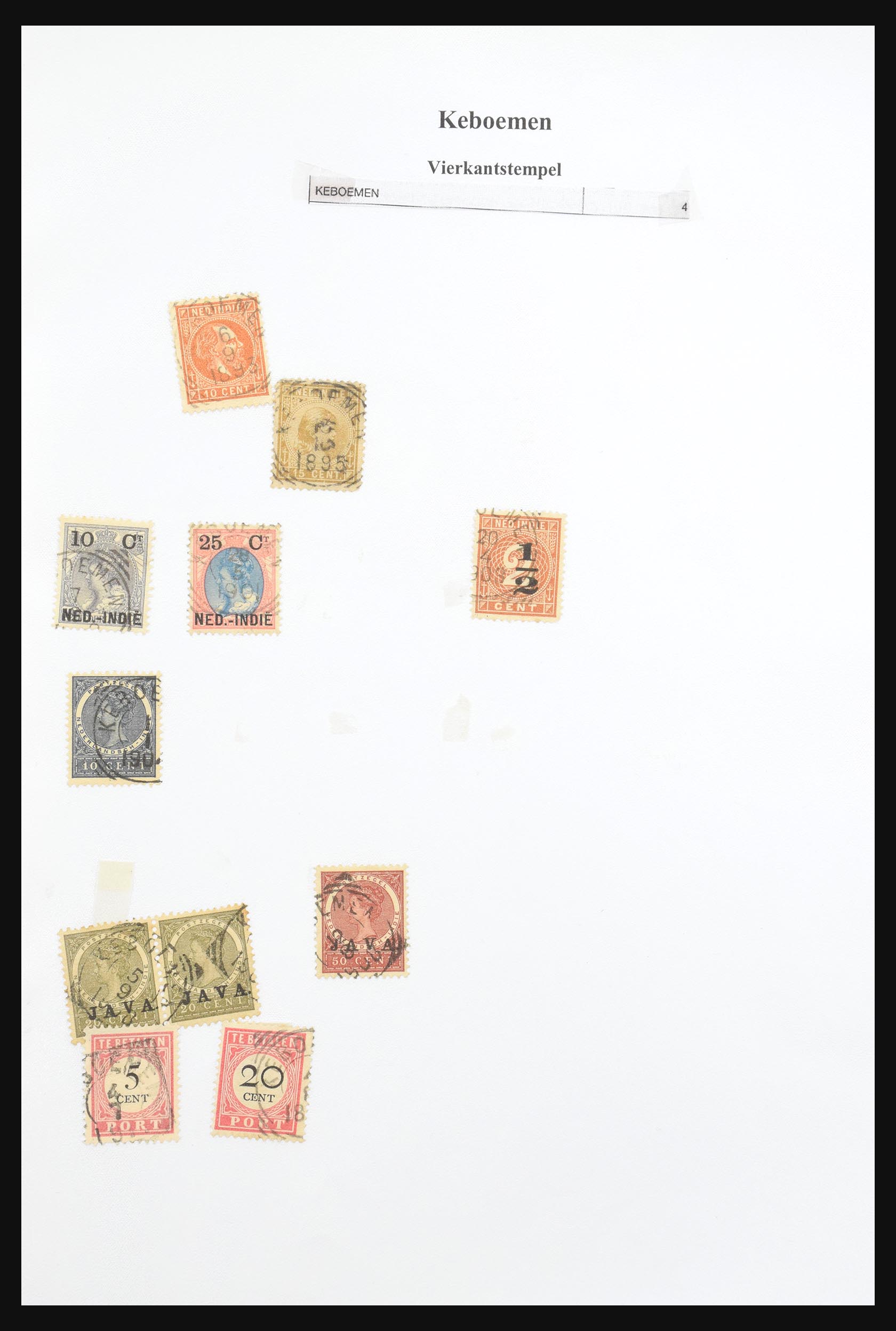 30981 095 - 30981 Dutch east Indies square cancels.