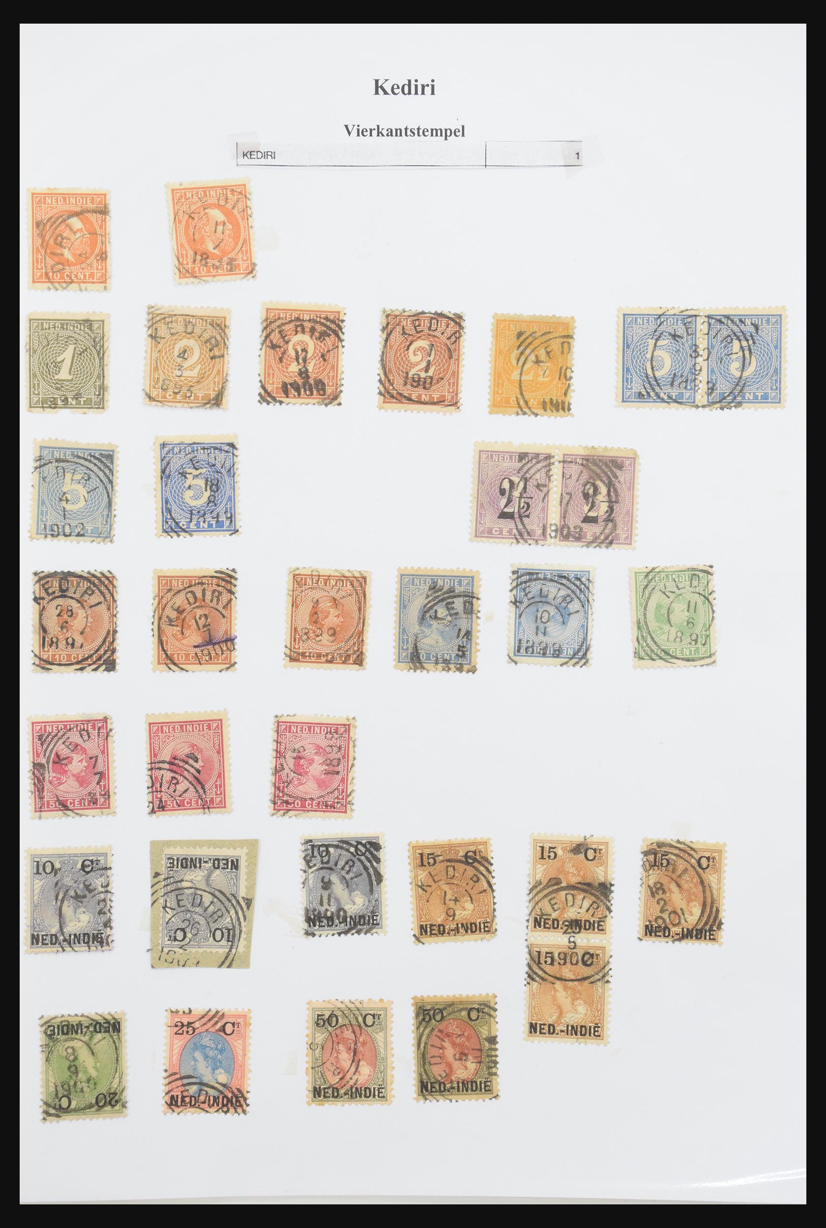 30981 096 - 30981 Dutch east Indies square cancels.