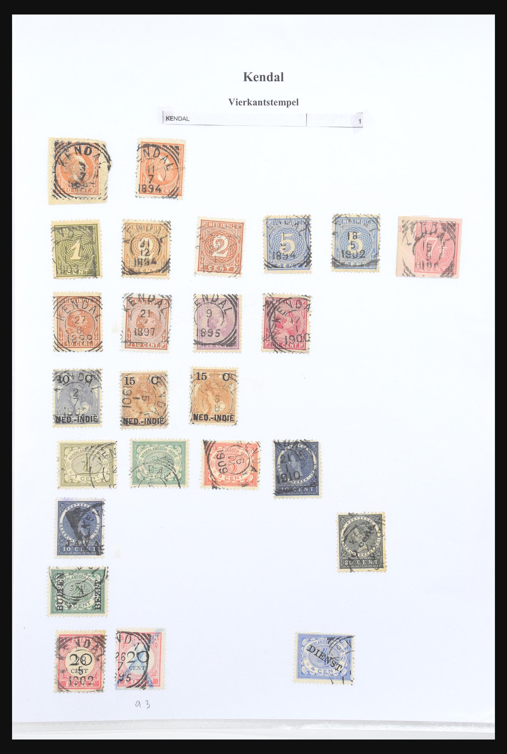 30981 100 - 30981 Dutch east Indies square cancels.