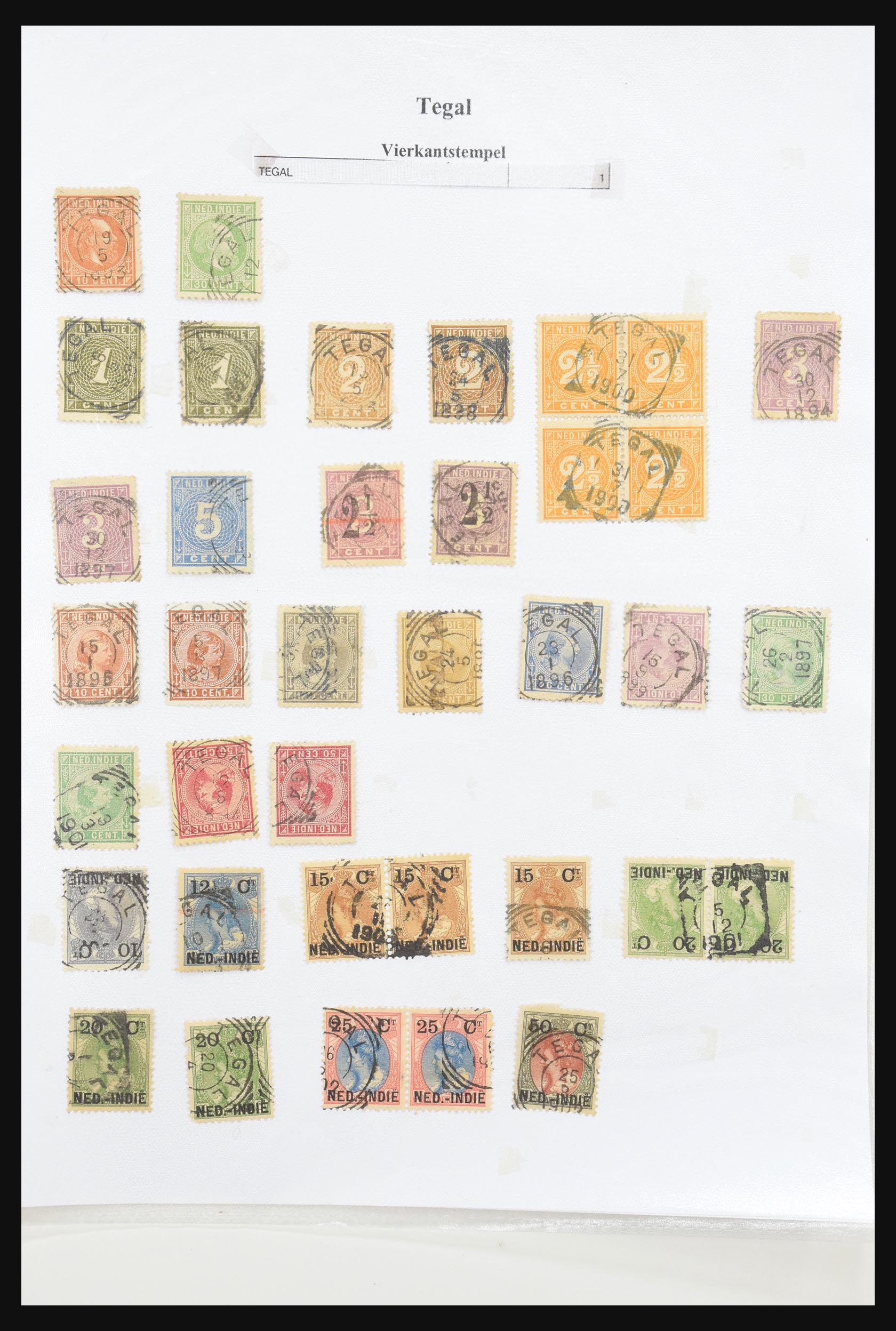 30981 303 - 30981 Dutch east Indies square cancels.