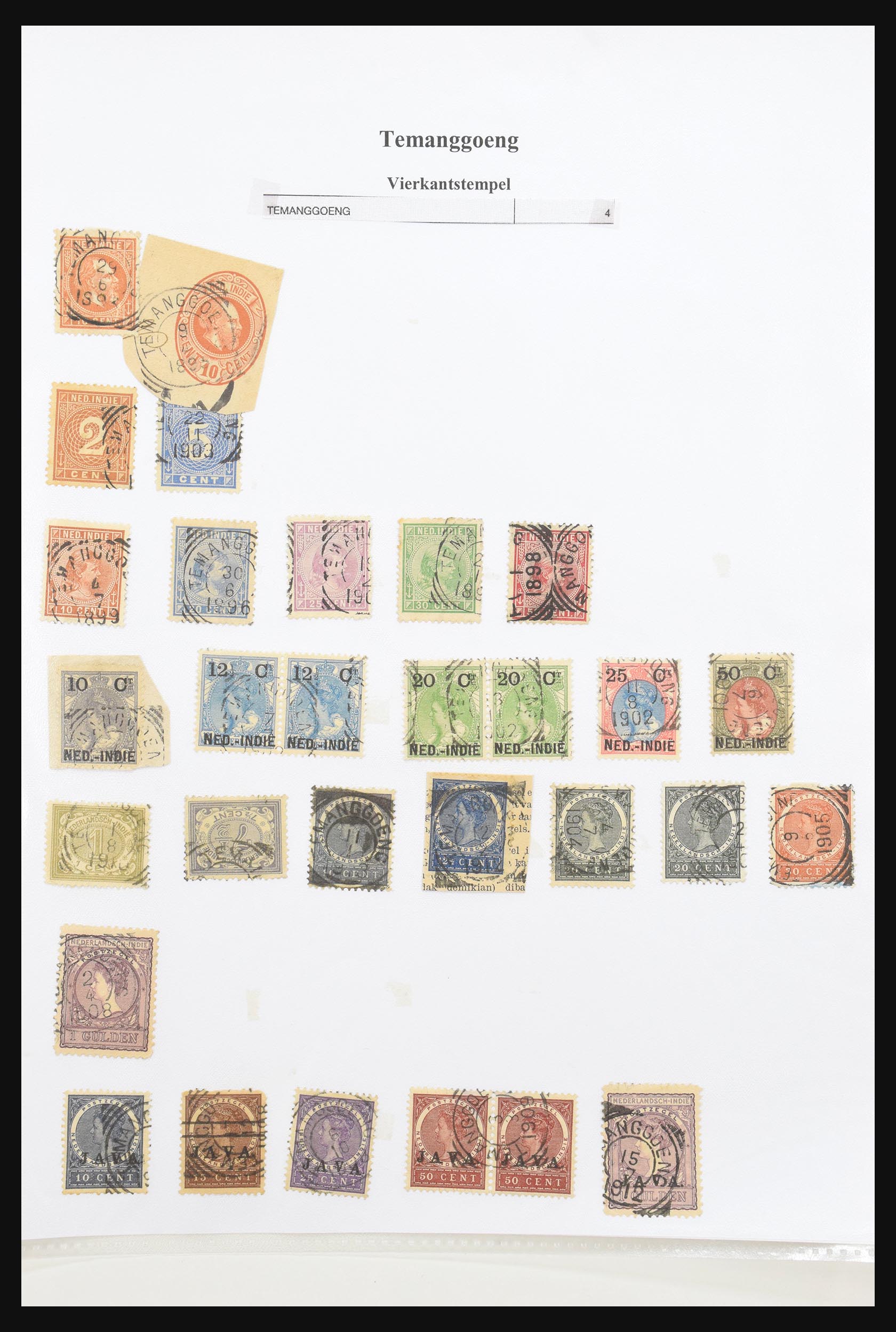 30981 310 - 30981 Dutch east Indies square cancels.