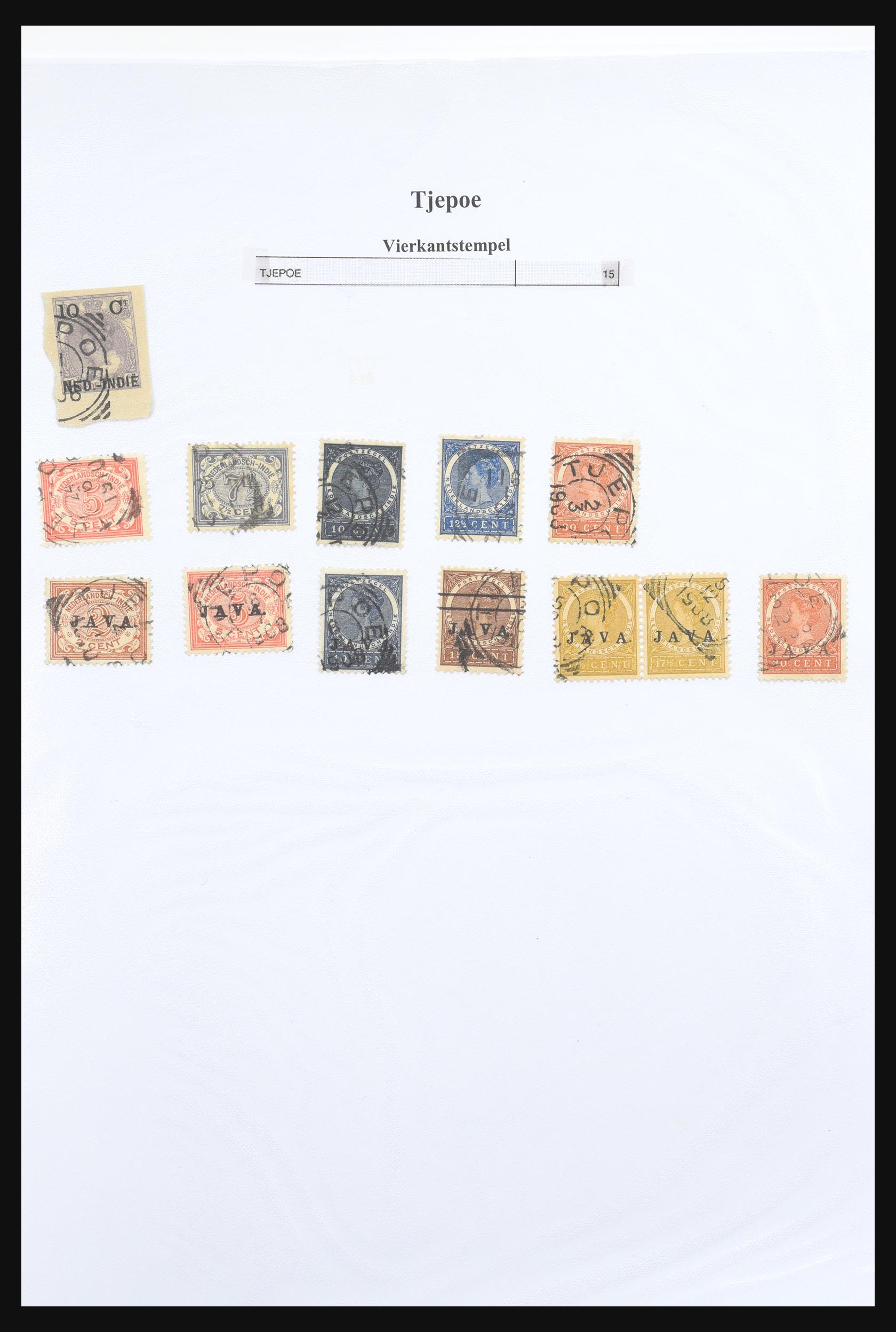 30981 318 - 30981 Dutch east Indies square cancels.