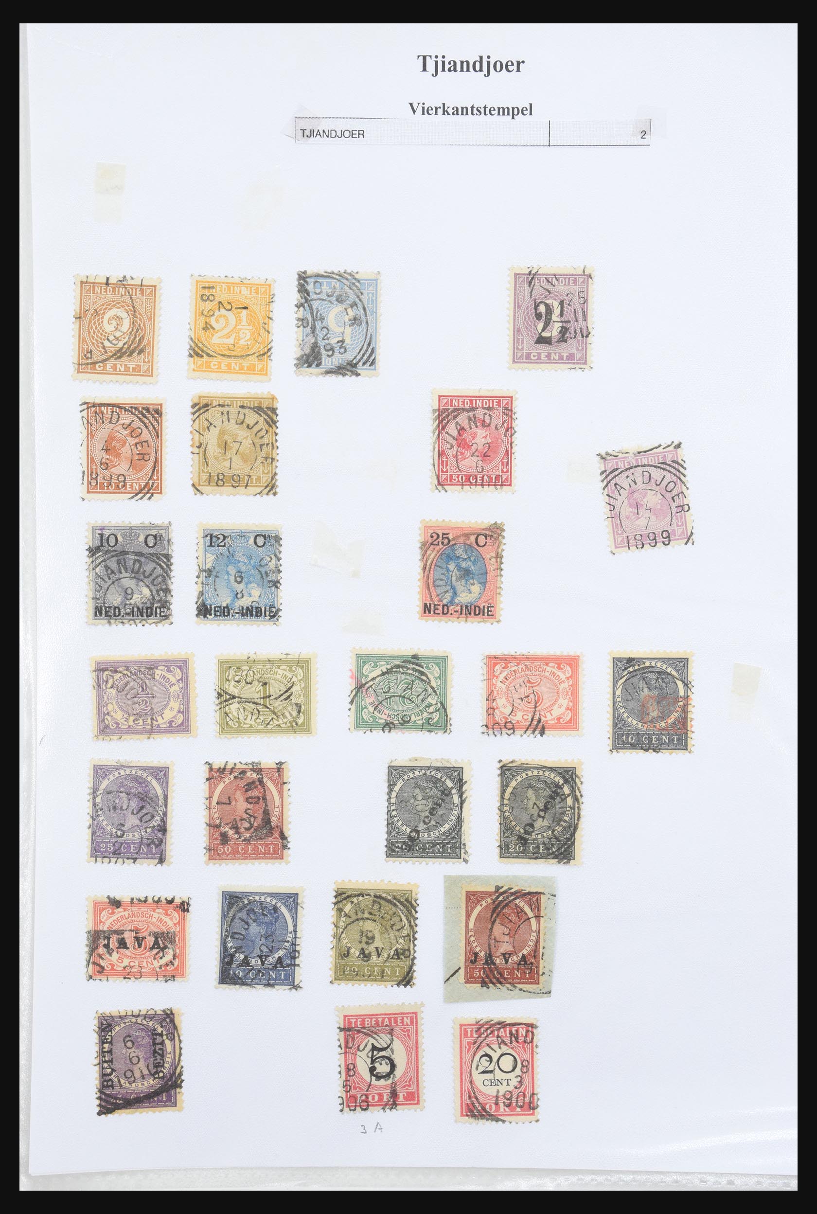 30981 320 - 30981 Dutch east Indies square cancels.